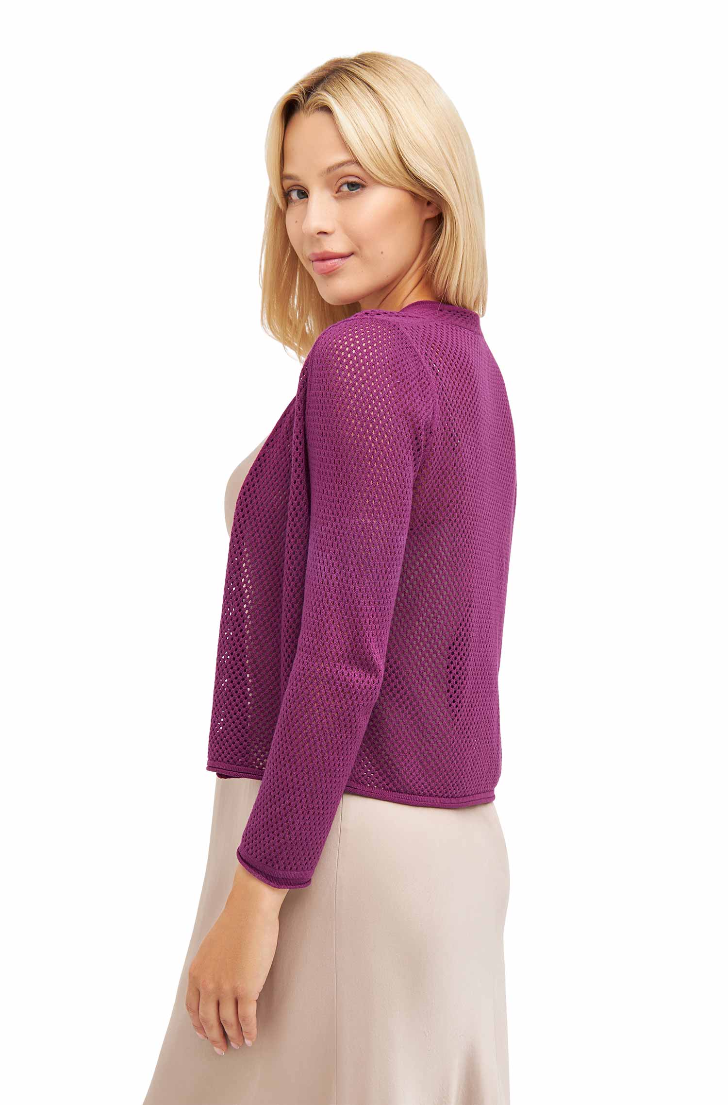 Bolero GALA aus Royal Alpaka-Baumwoll-Mix-violett berry