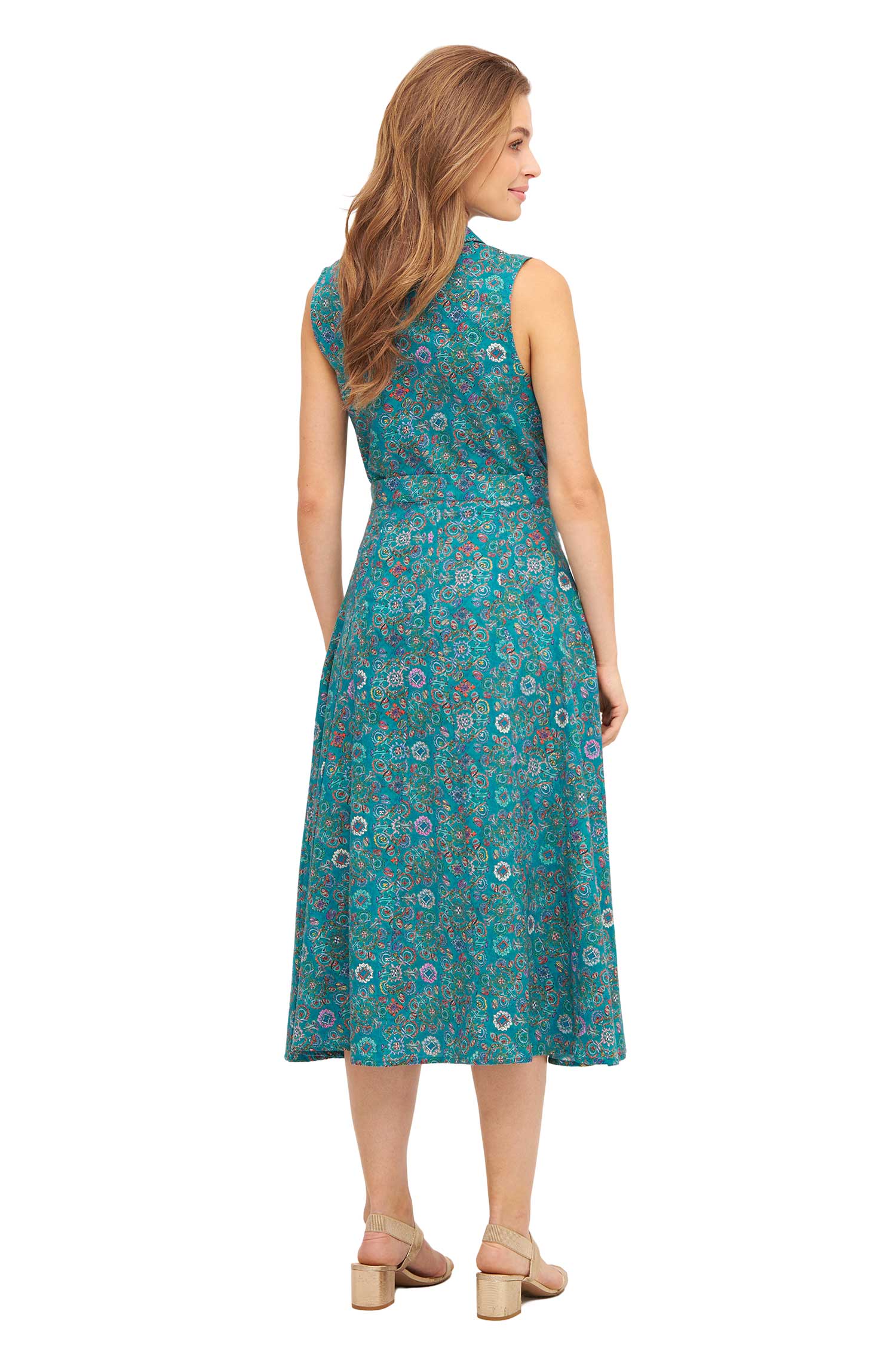 Maxi-Rock FLORAL ETHNO aus Bio-Pima-Baumwolle-turquoise