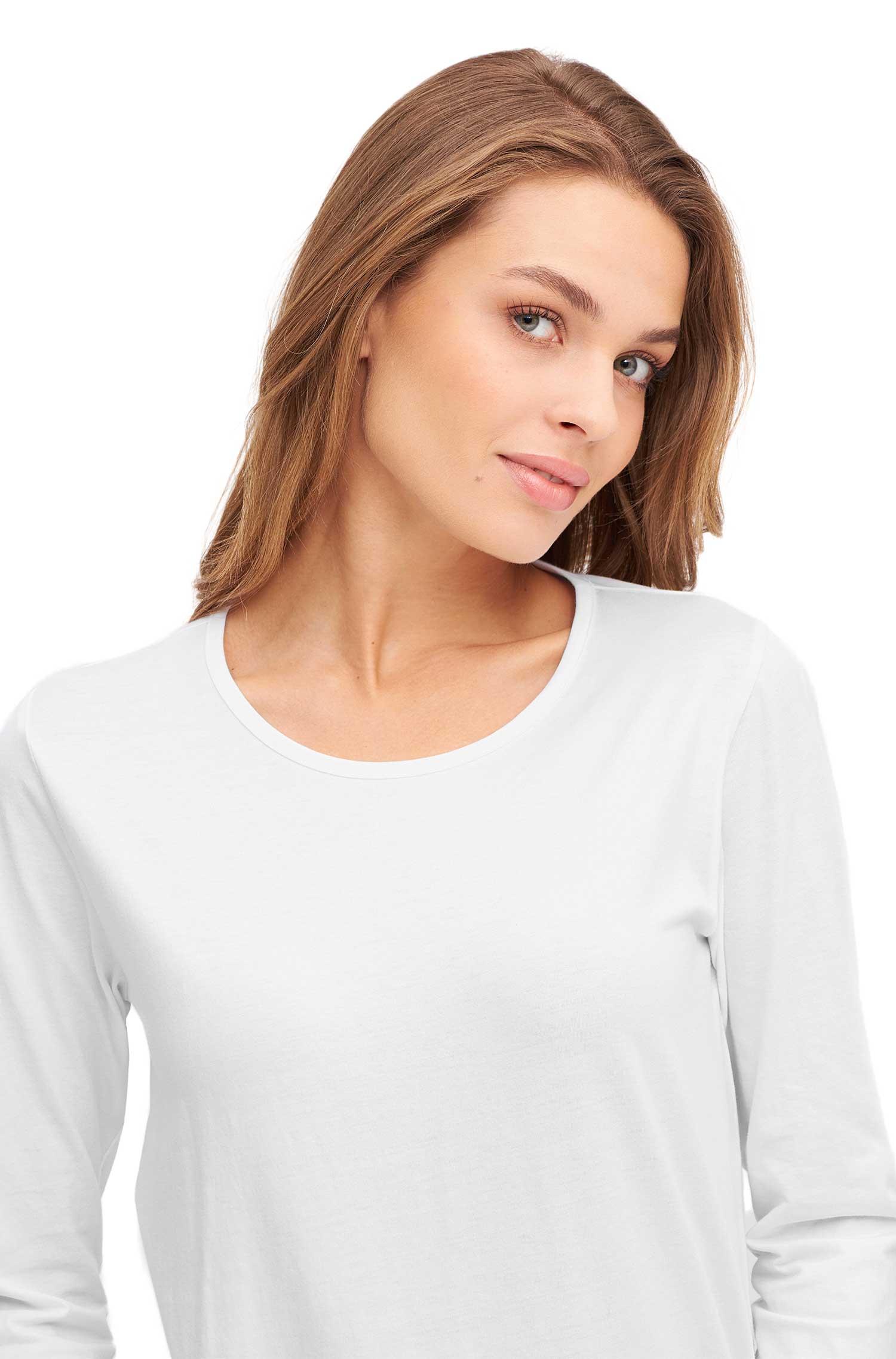 3/4-Arm T-SHIRT aus Bio-Pima-Baumwolle-weiss