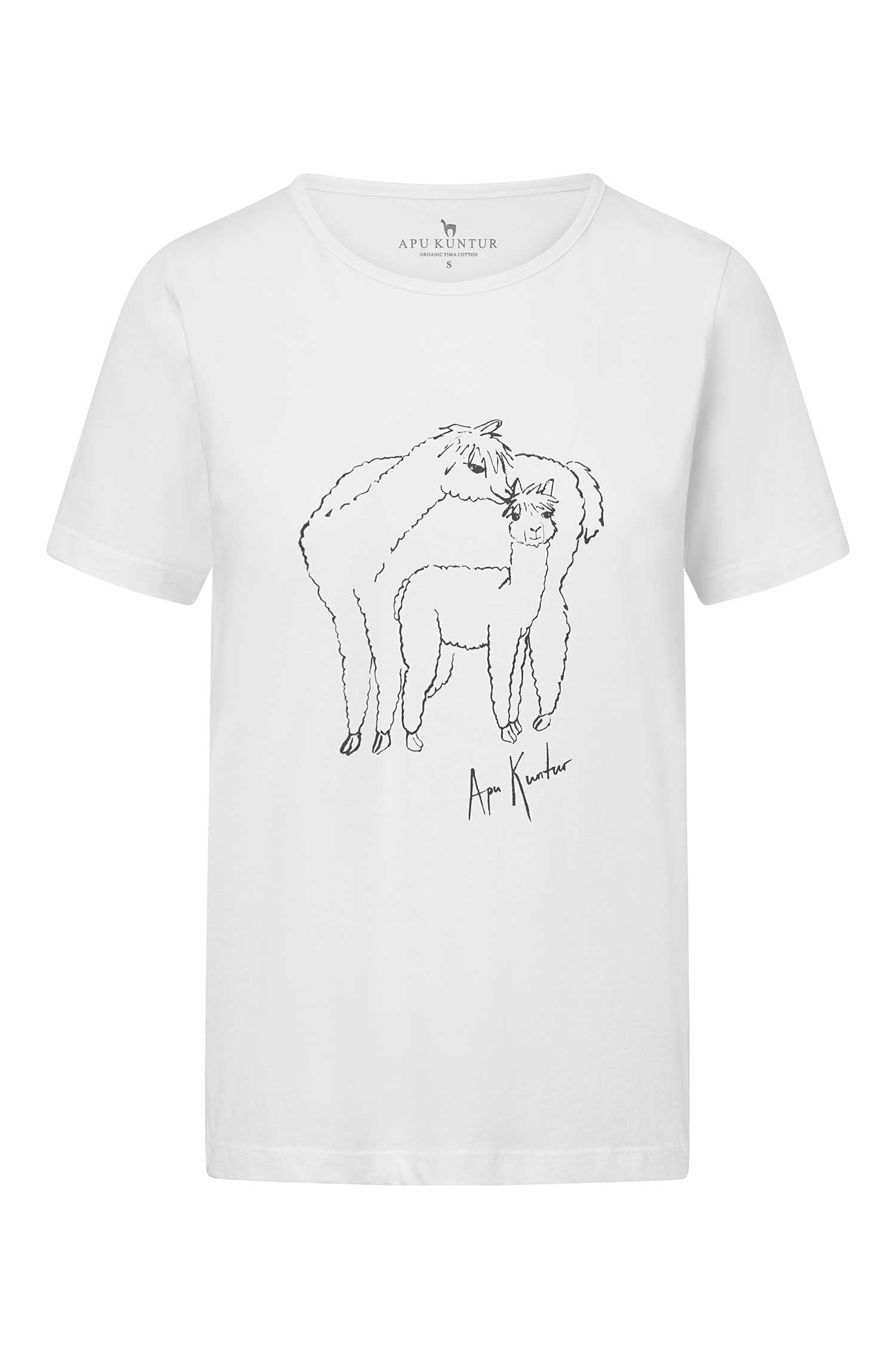 T-Shirt ALPACA LOVE mit Alpaka Print-weiss