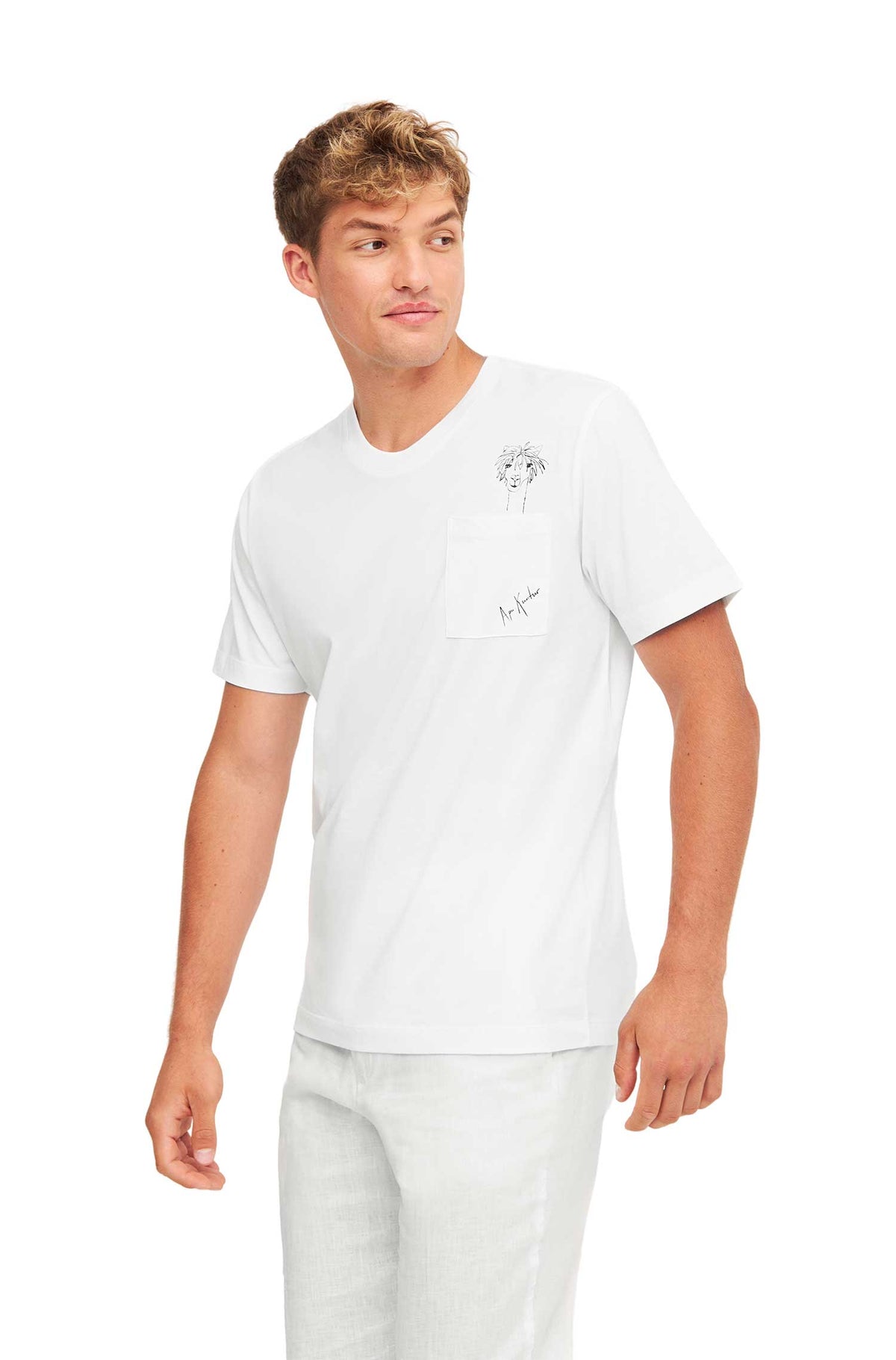 T-Shirt RASSI, mit Tasche-weiss