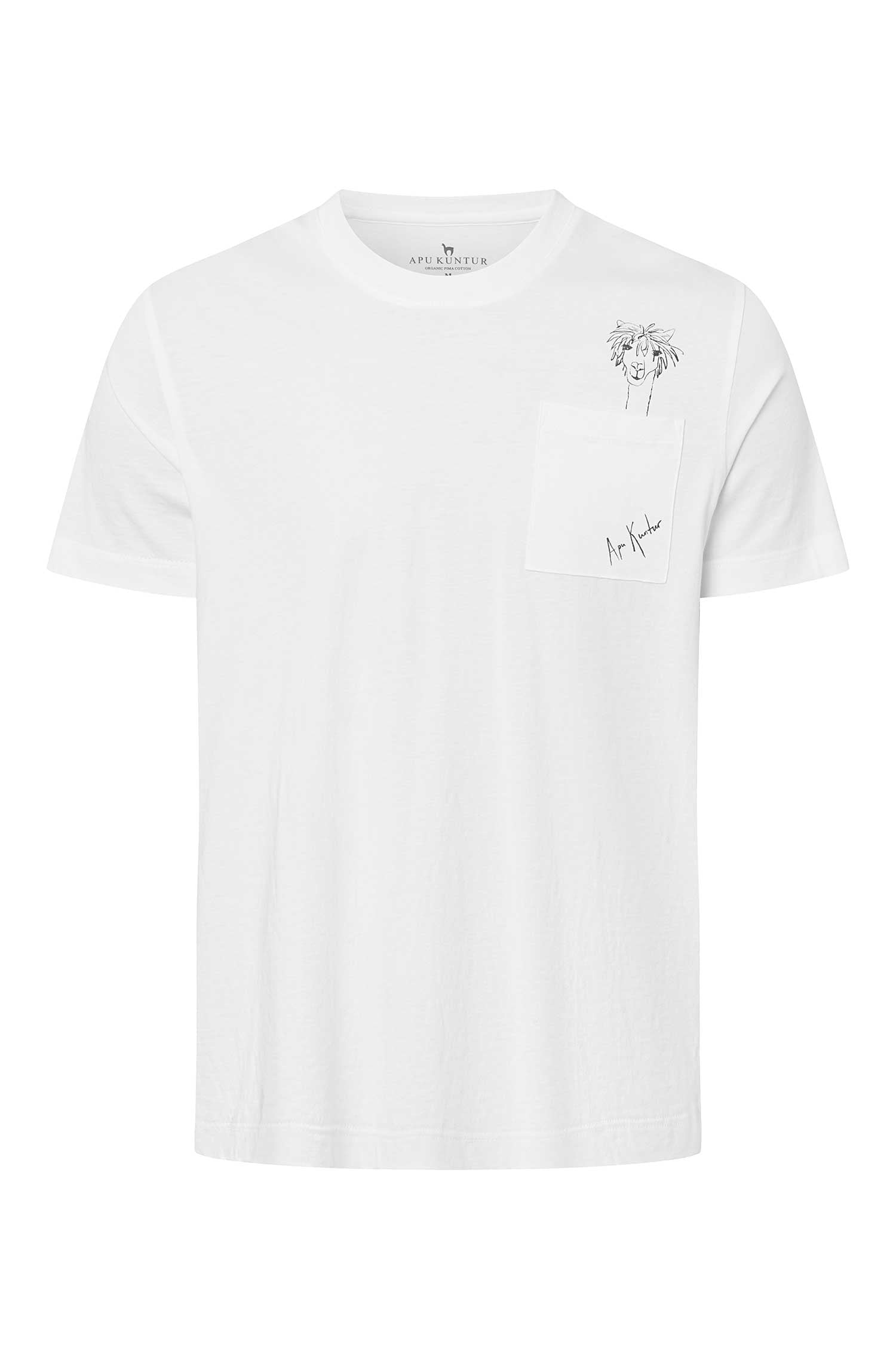 T-Shirt RASSI mit Alpaka-Print und Tasche-weiss