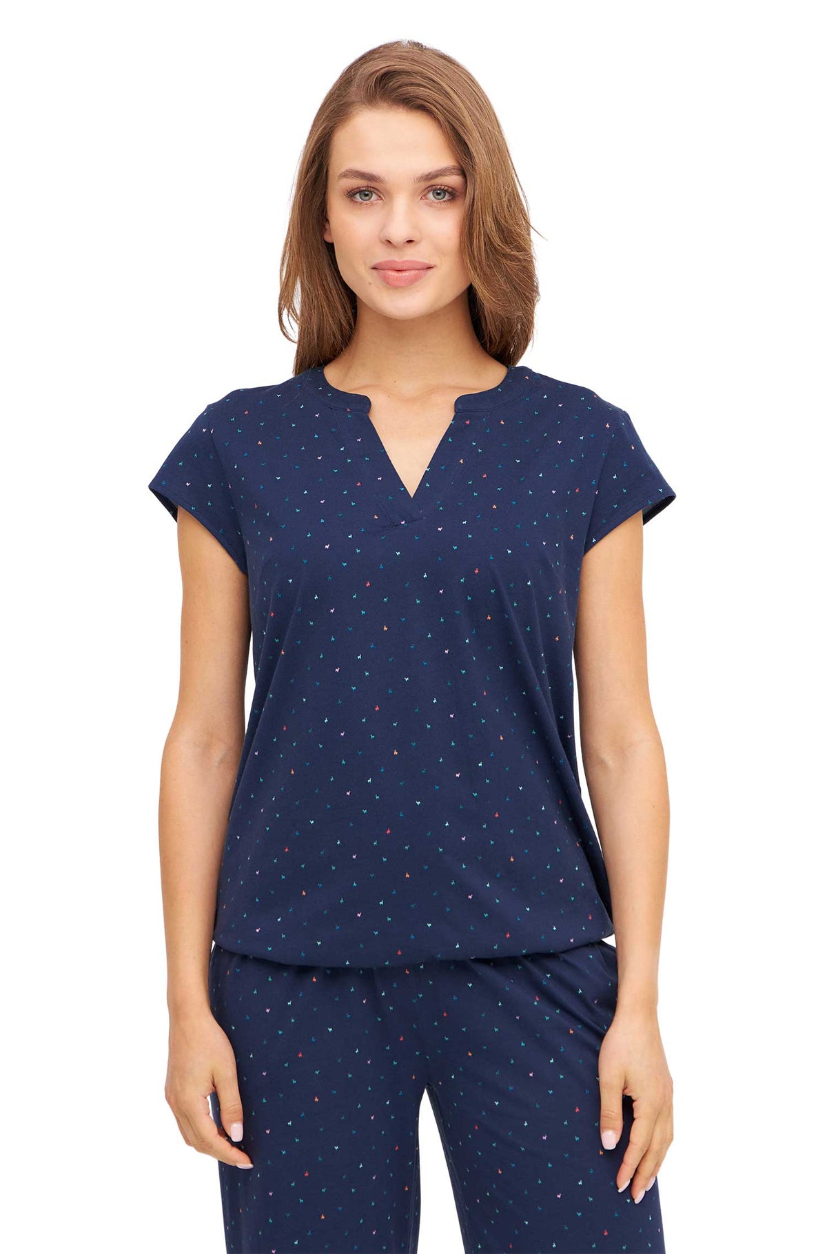 Shirt ALPAQUITAS mit Flügelärmel-navy
