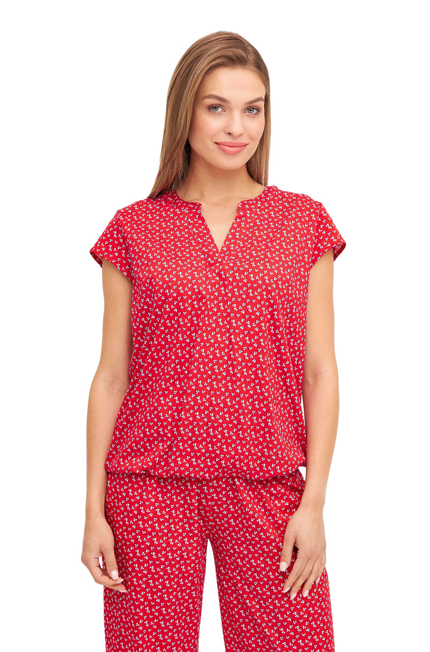 Shirt PAPERFLOWER mit Flügelärmel-red