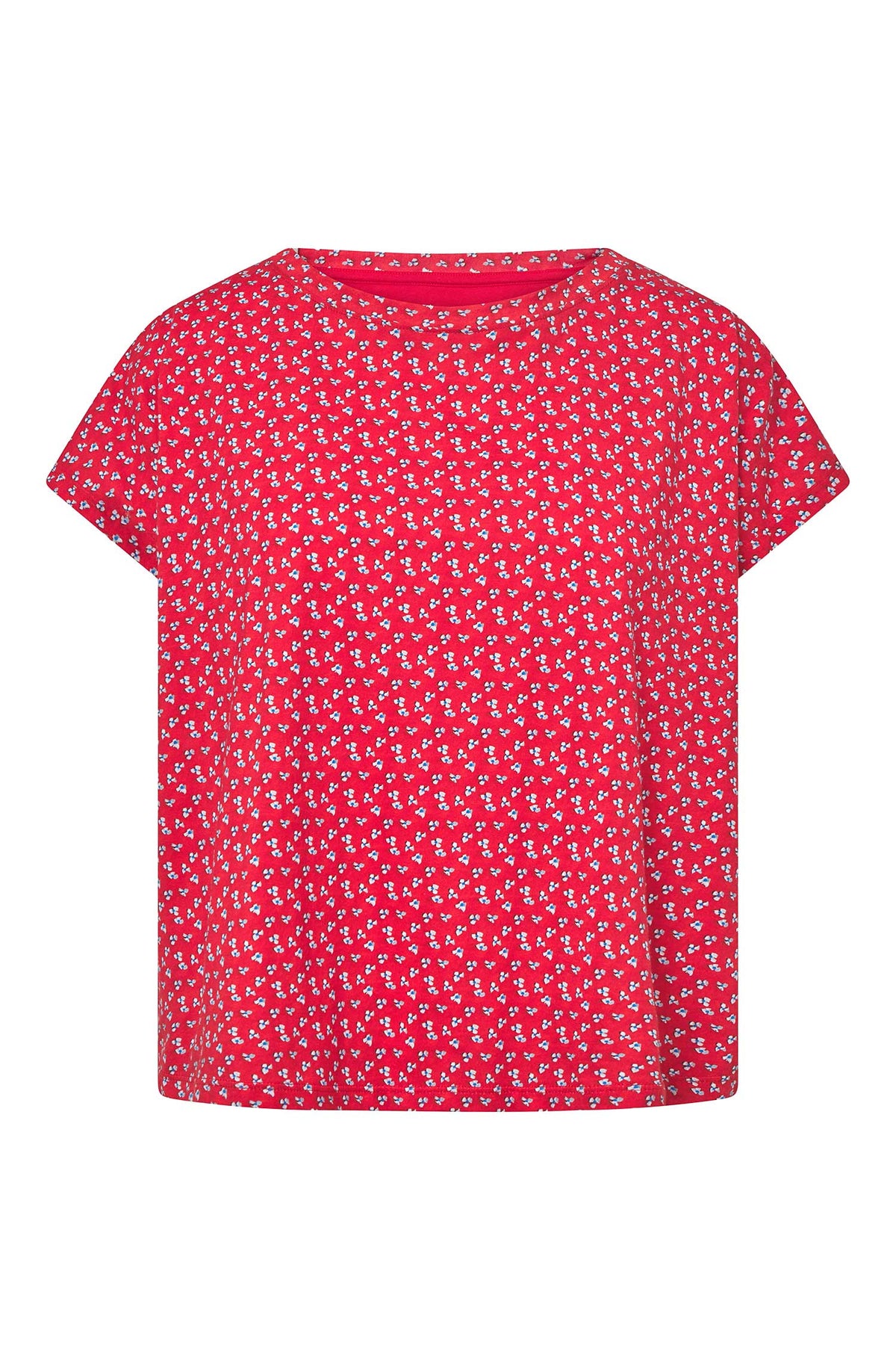 Boxy T-Shirt PAPERFLOWER aus Bio-Pima-Baumwolle-red