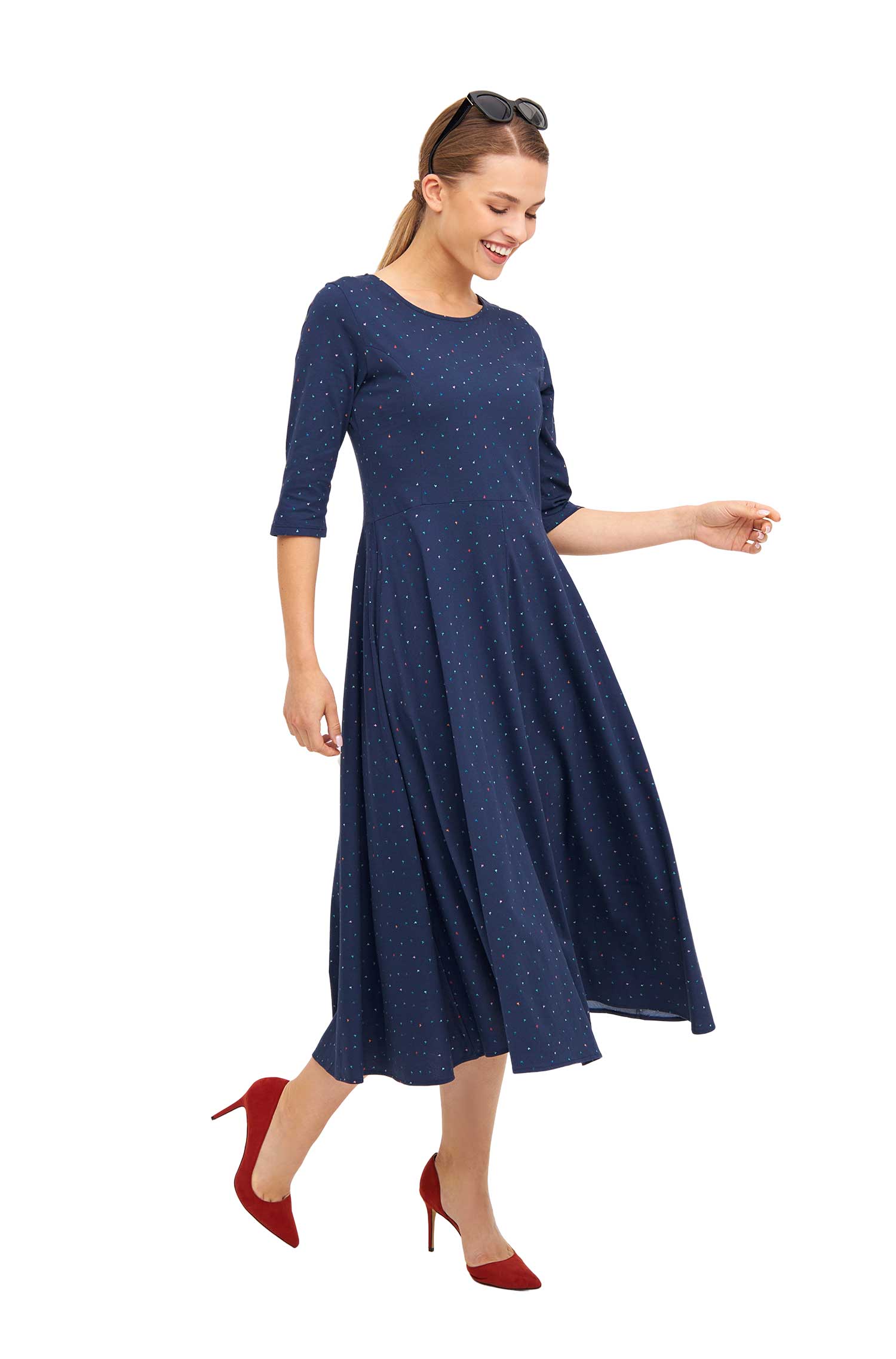 Langes Kleid ALPAQUITAS aus Bio-Pima-Baumwolle-navy