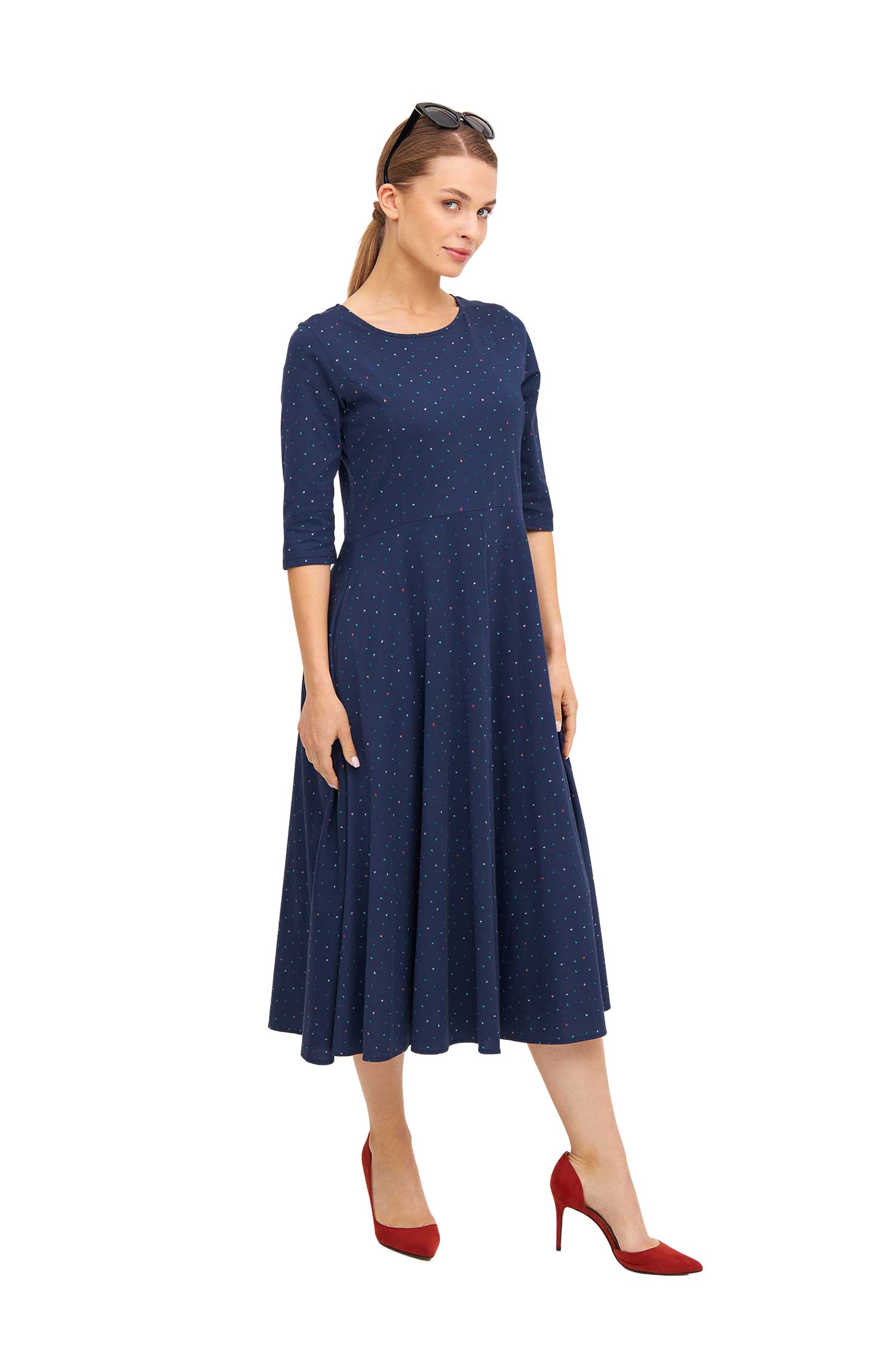 Langes Kleid ALPAQUITAS aus Bio-Pima-Baumwolle-navy