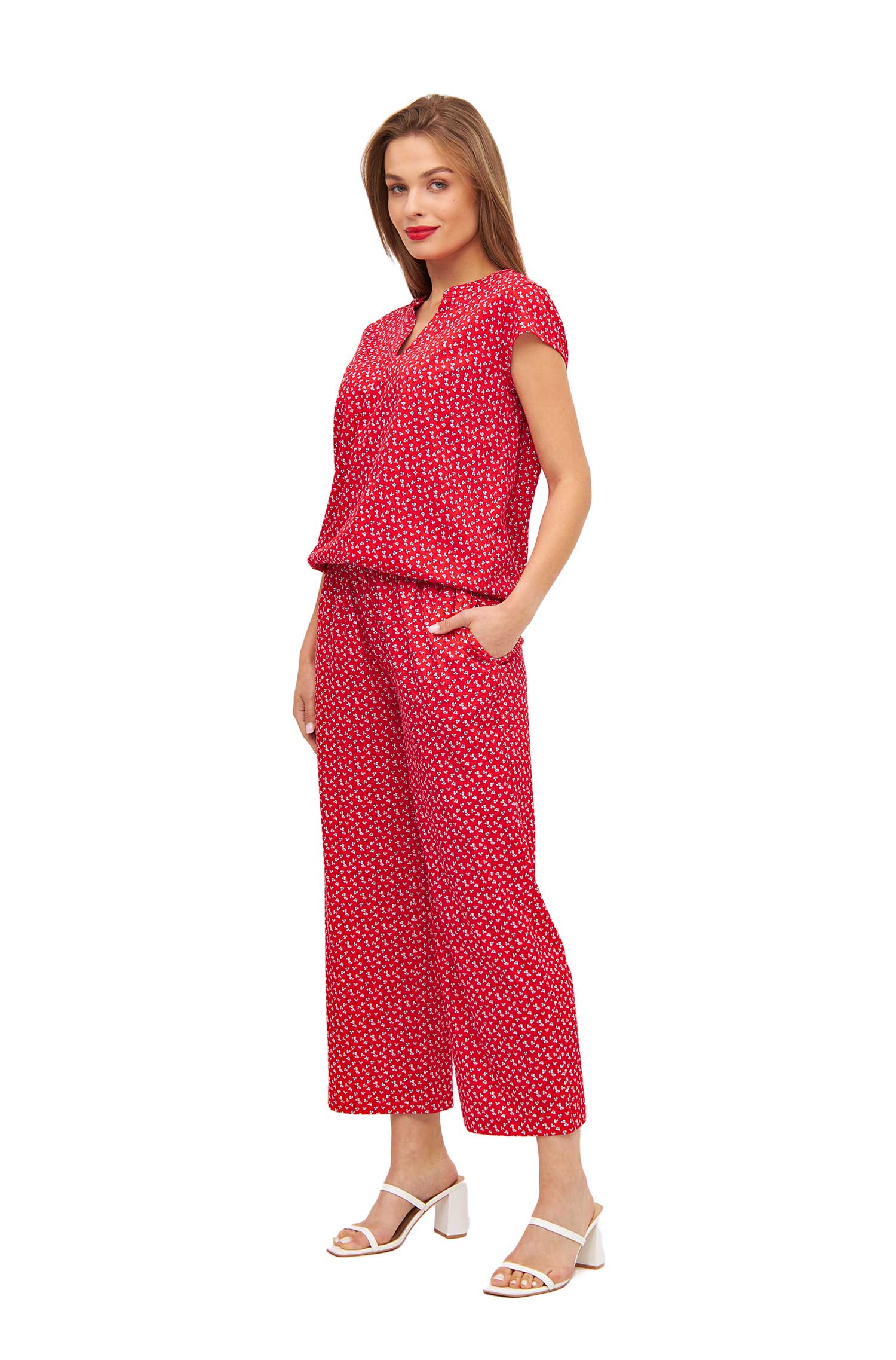 Hose PAPERFLOWER aus Bio-Pima-Baumwolle-red