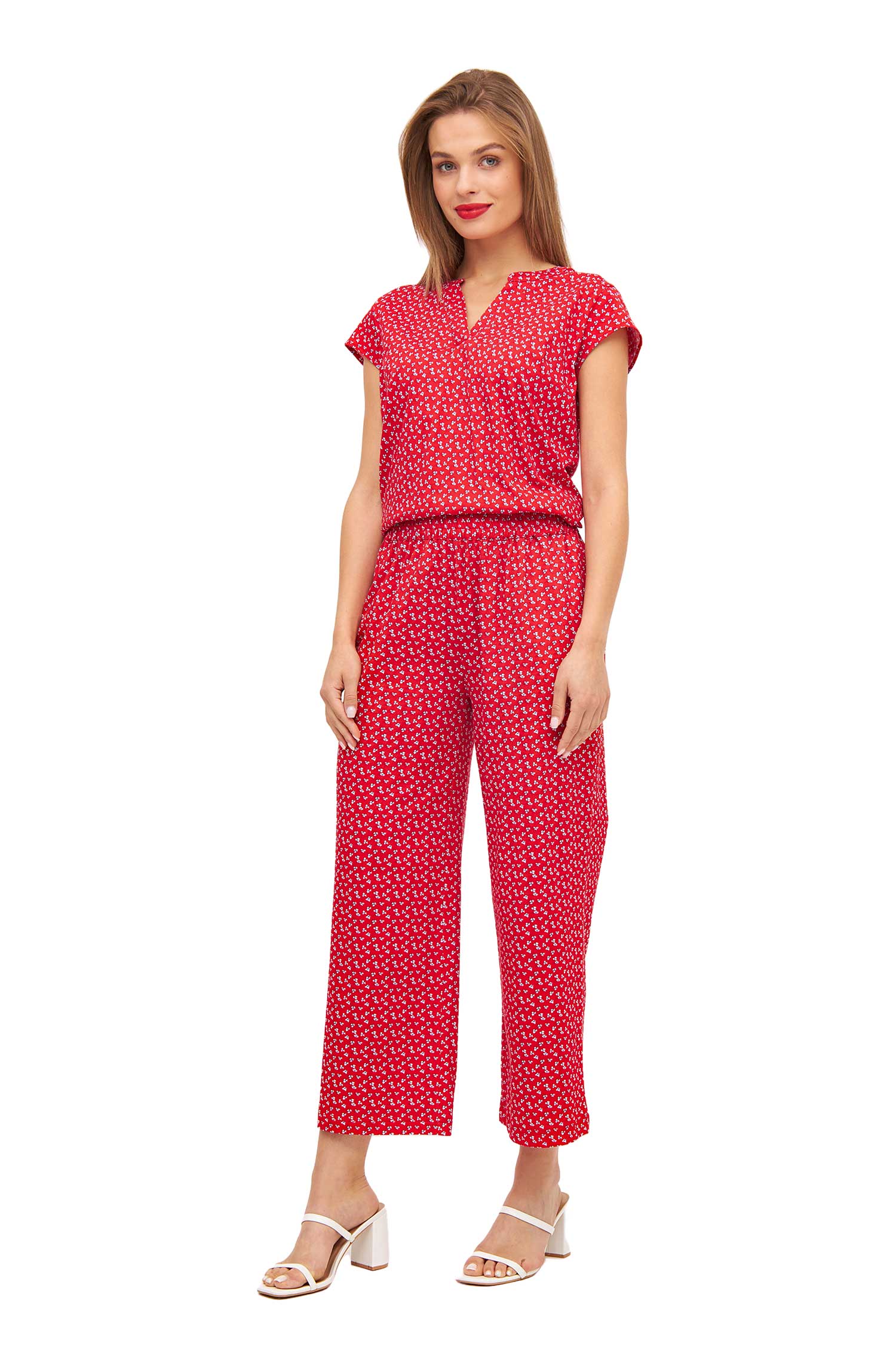 Hose PAPERFLOWER aus Bio-Pima-Baumwolle-red