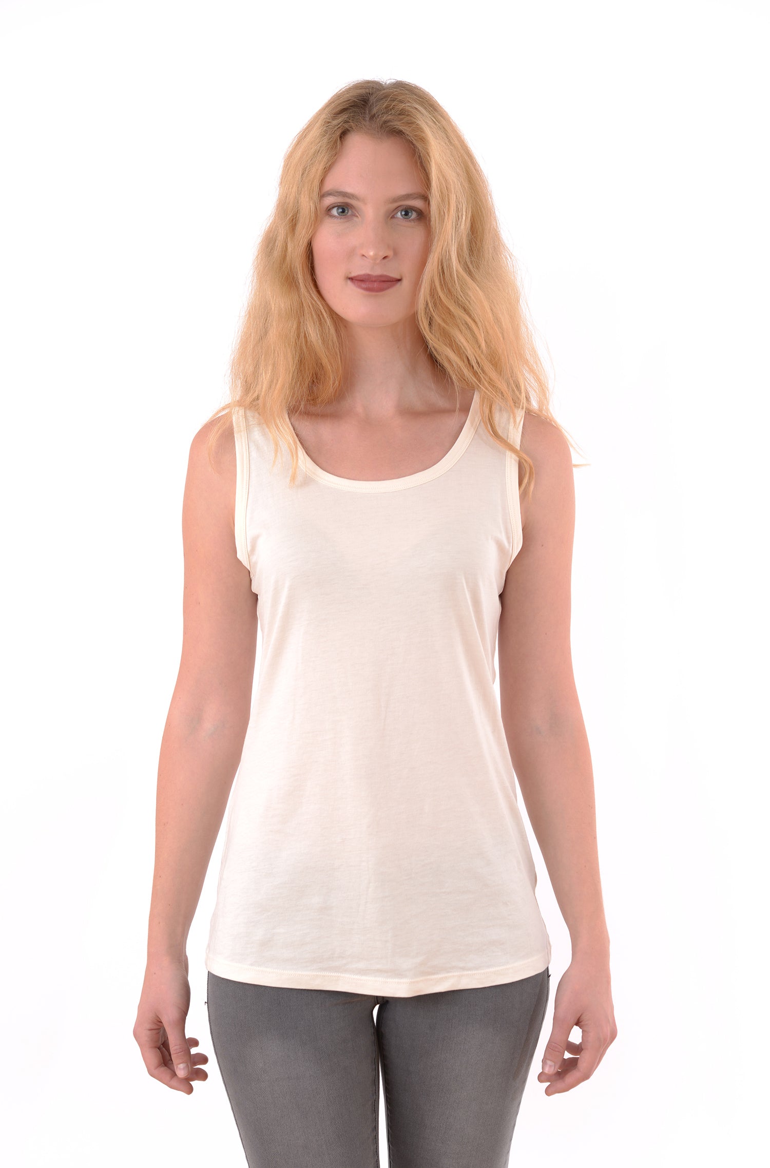 Sommer Top aus 100% Pima Bio Baumwolle-ecru