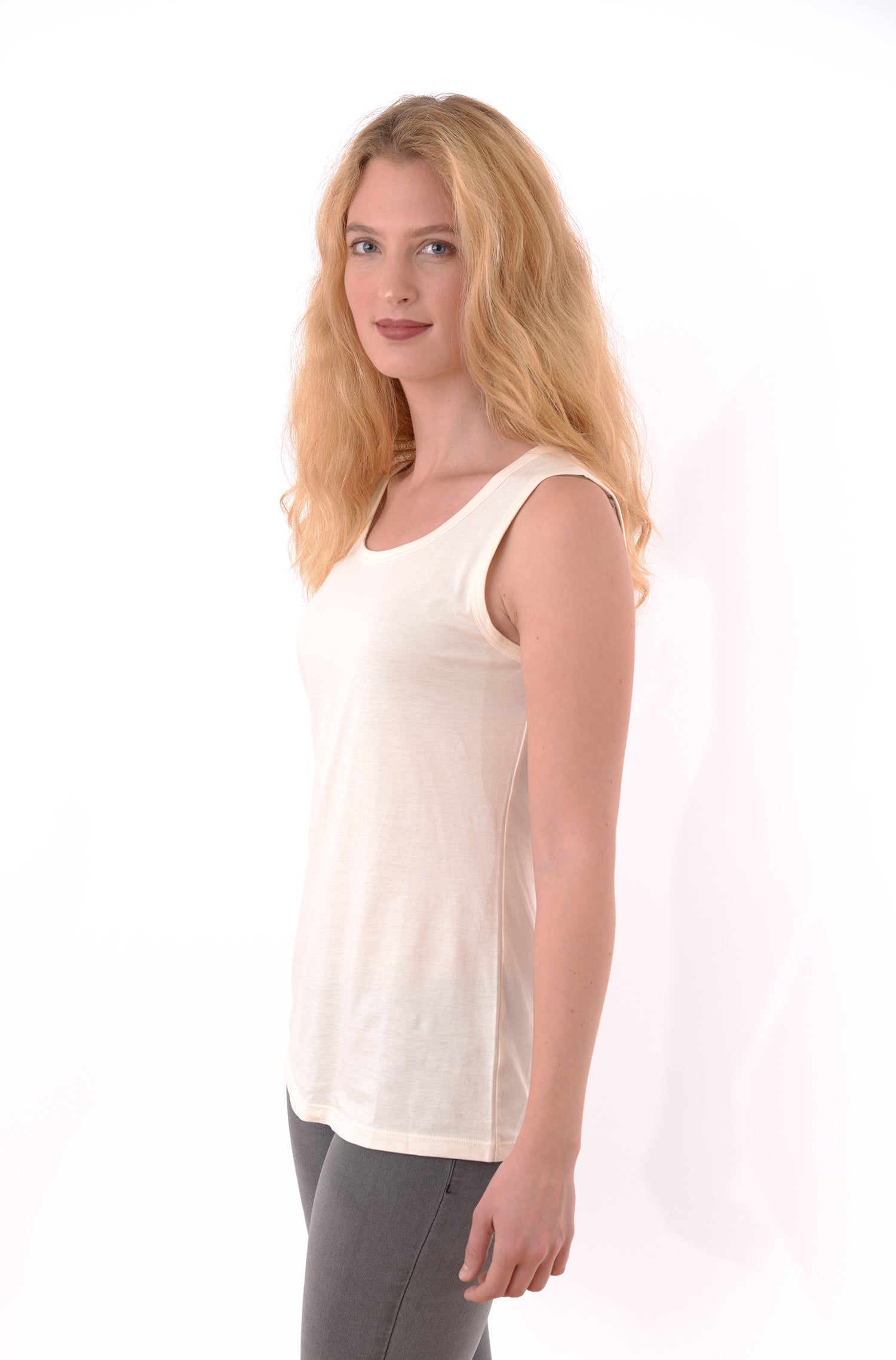 Sommer Top aus 100% Pima Bio Baumwolle-ecru