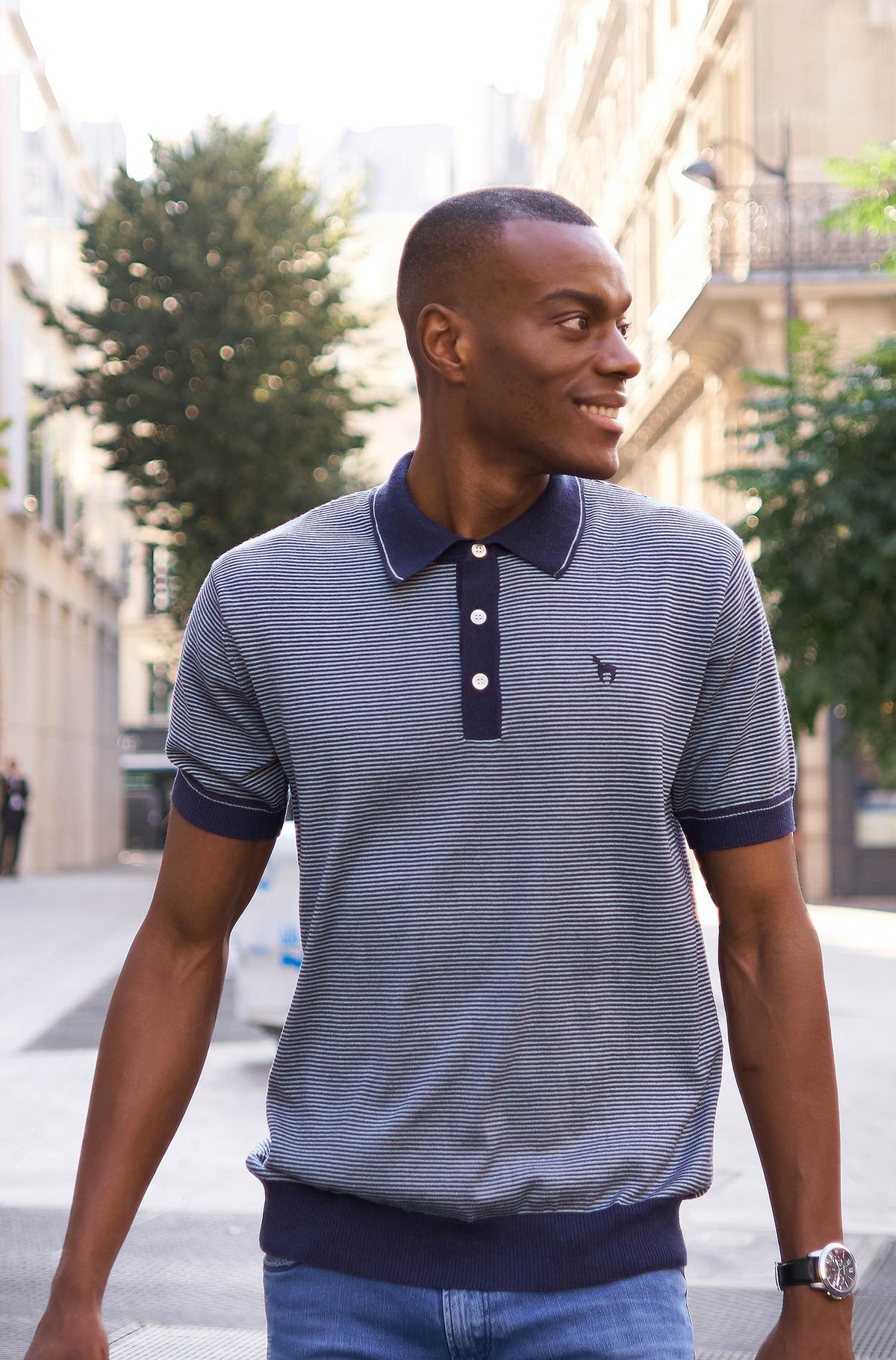 Alpaka Poloshirt DIEGO-blau