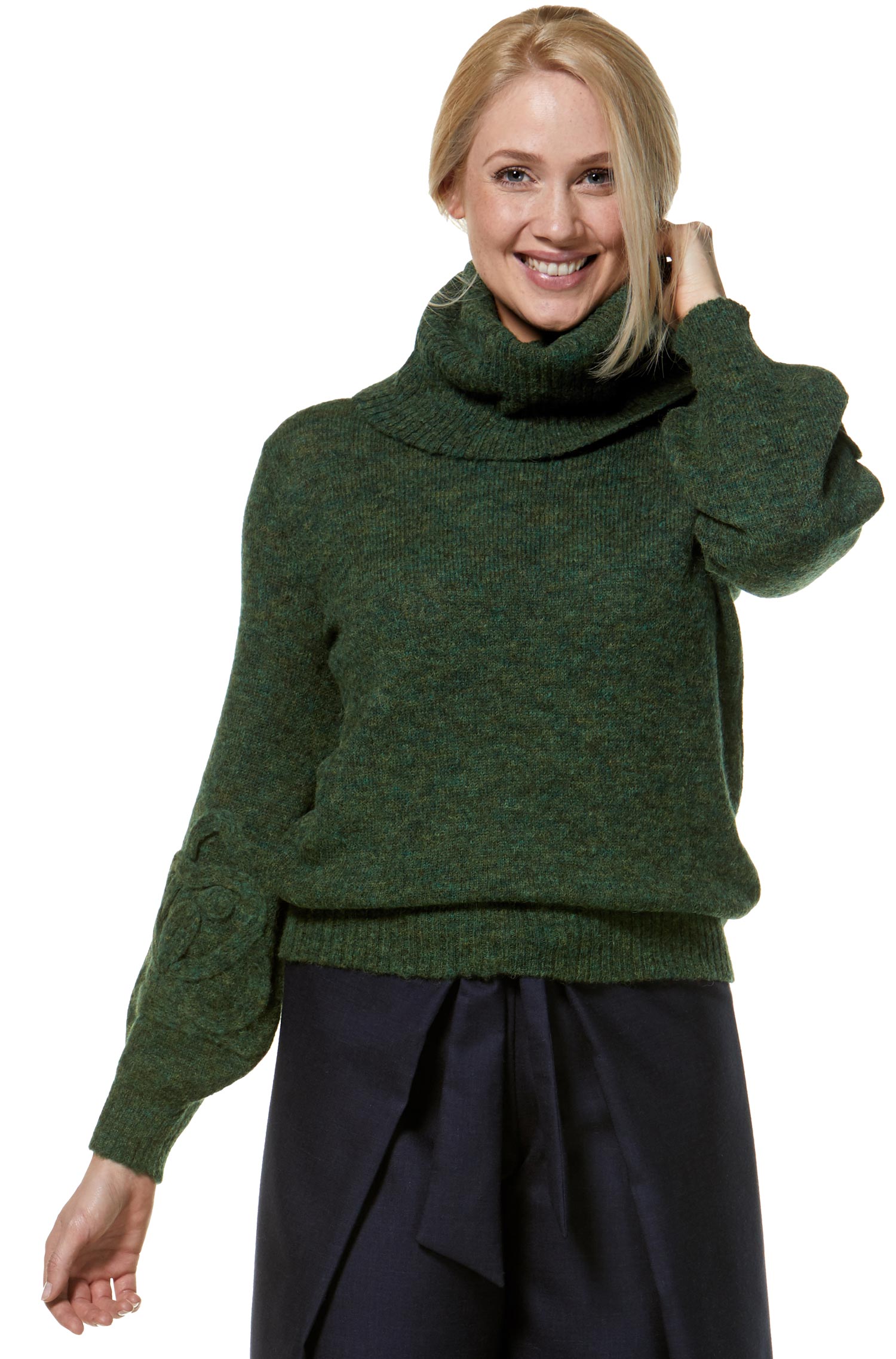 Alpaka Rollkragen Pullover SALOMON aus Alpaka Woll-Mix-grün