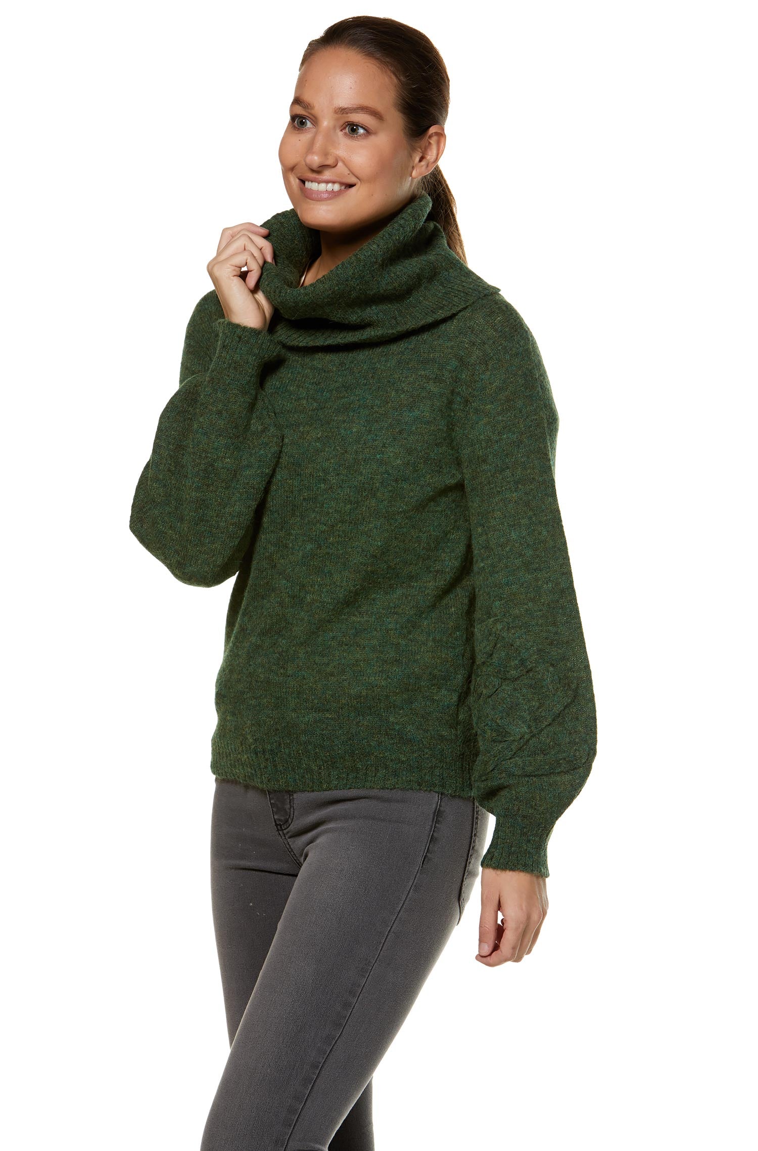 Alpaka Rollkragen Pullover SALOMON aus Alpaka Woll-Mix-grün