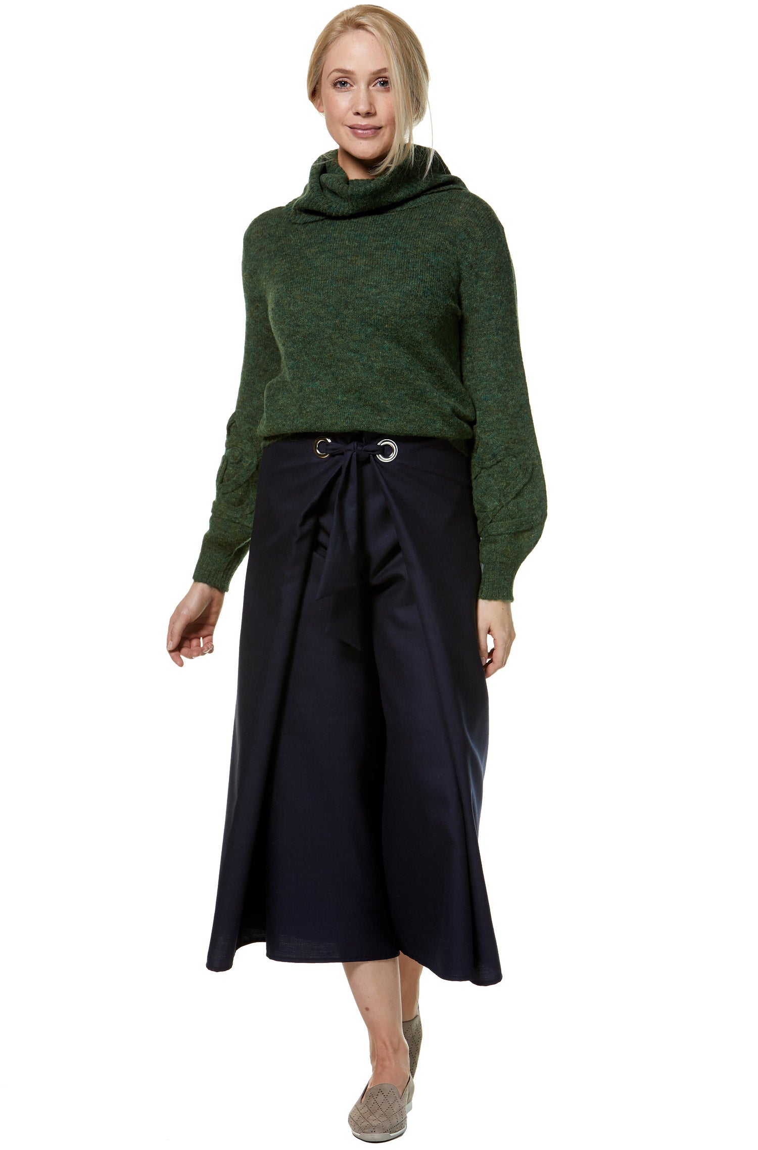 Alpaka Rollkragen Pullover SALOMON aus Alpaka Woll-Mix-grün