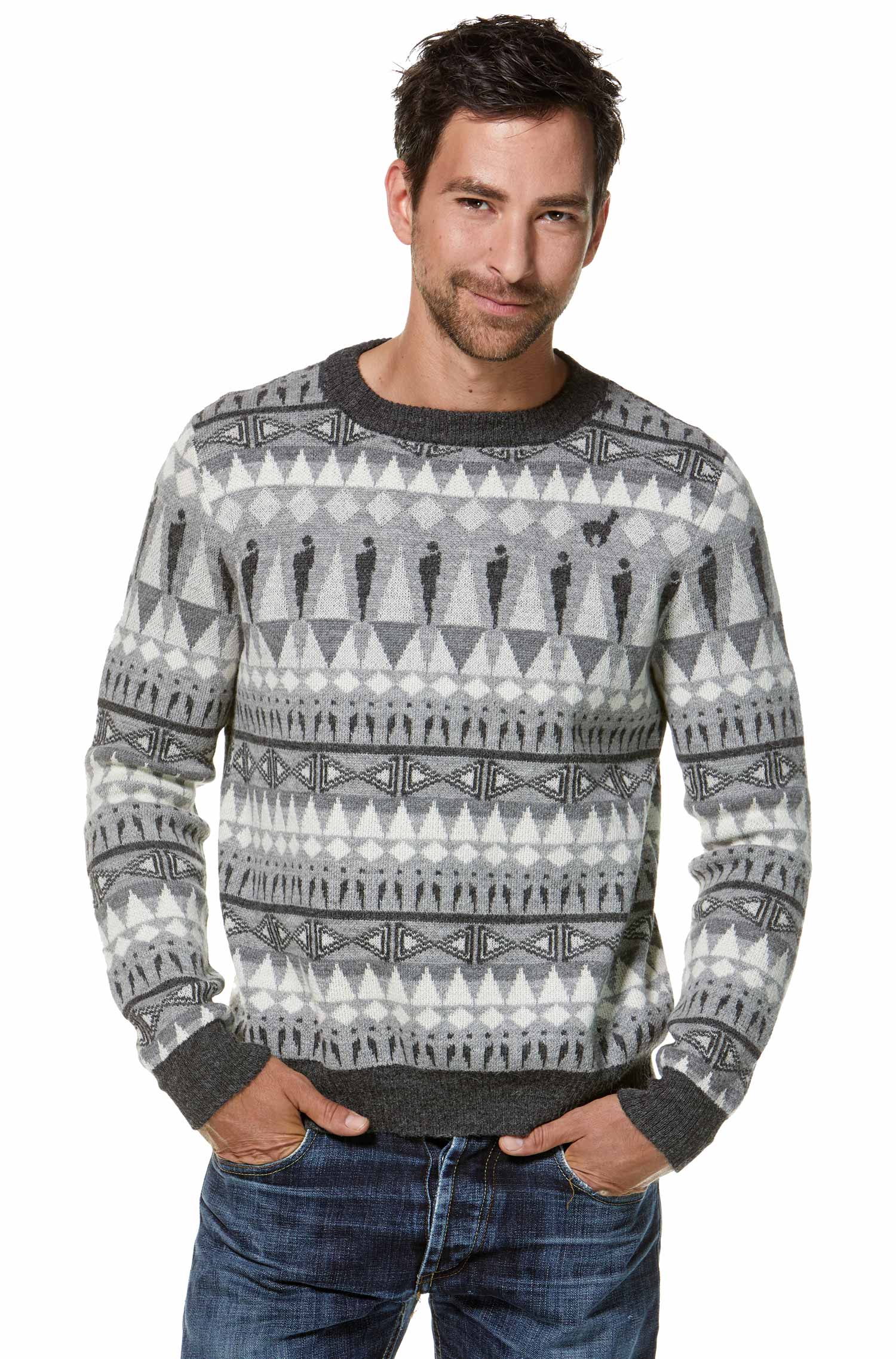 Alpaka Pullover HOMINEM aus 100% Baby Alpaka-grau
