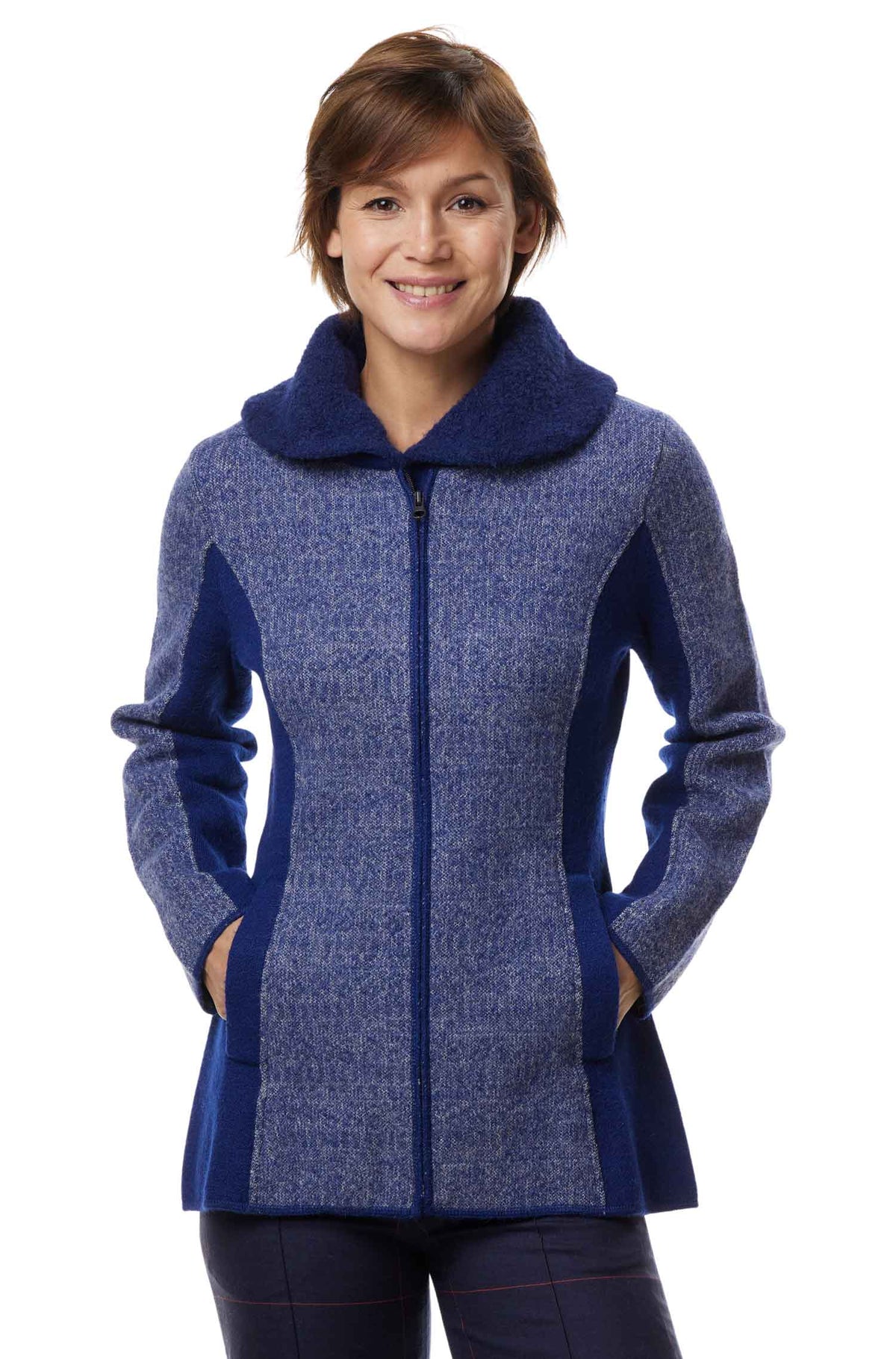 Alpaka Filzjacke MUJAL-blau