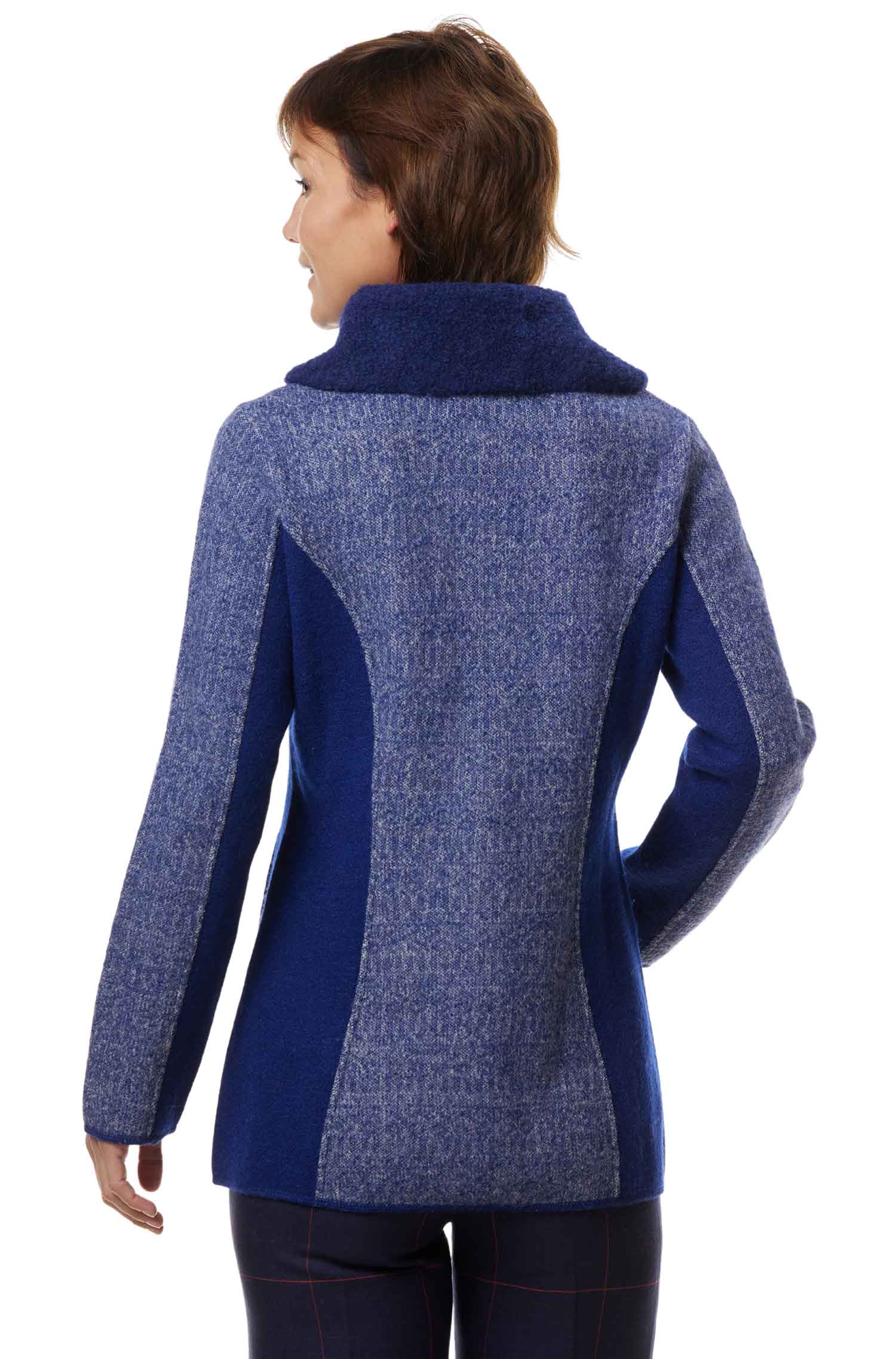 Alpaka Jacke MUJAL ELEGANT aus Alpaka und Wolle-blau