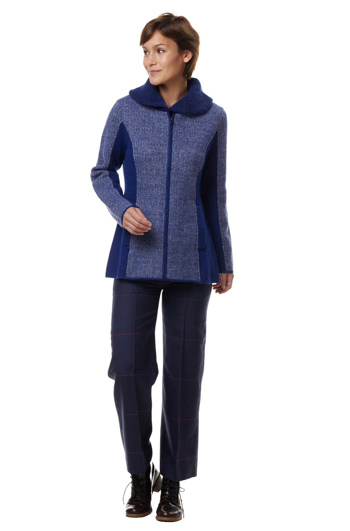 Alpaka Filzjacke MUJAL-blau