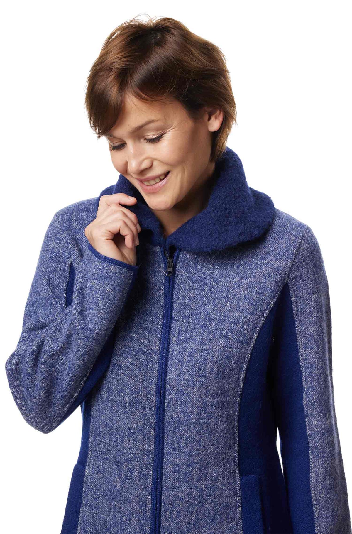 Alpaka Filzjacke MUJAL-blau