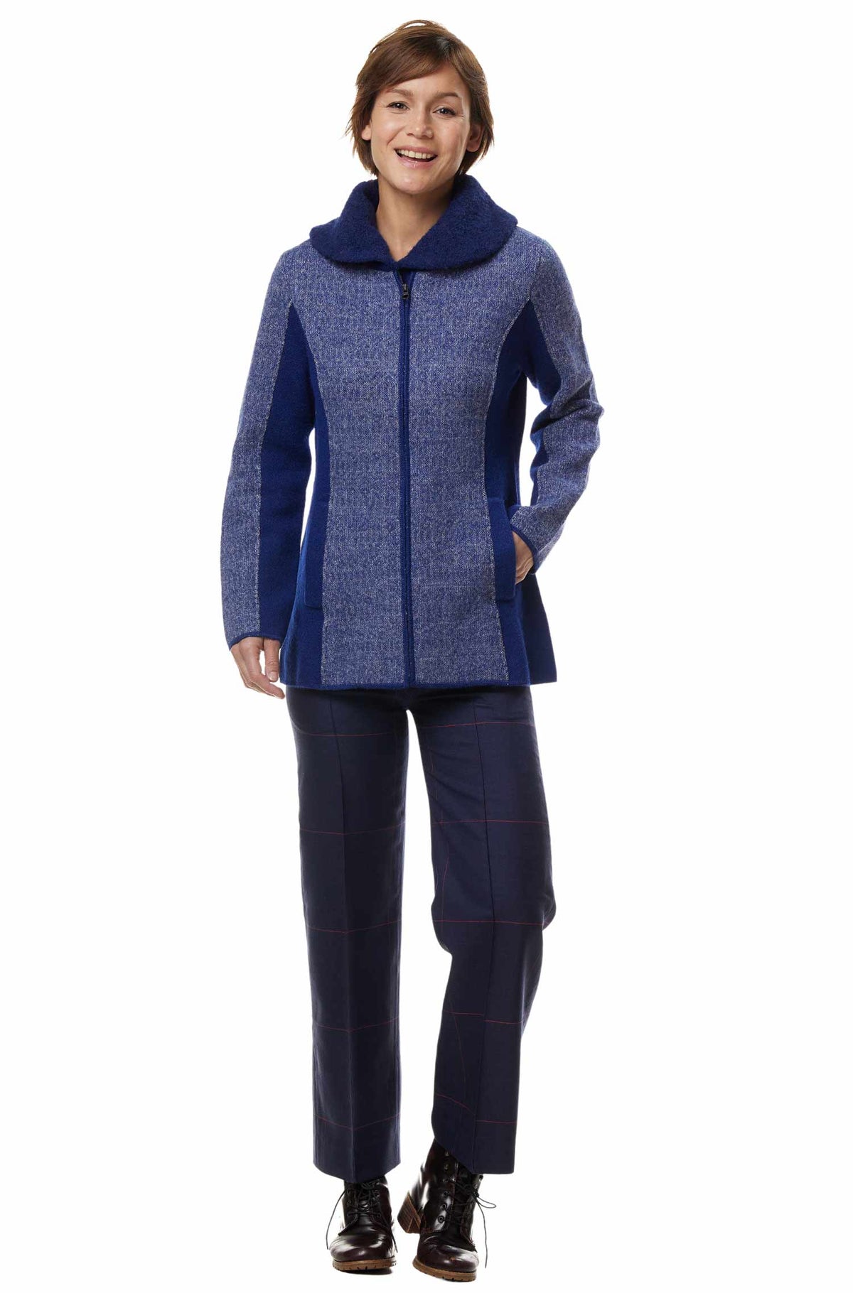 Alpaka Filzjacke MUJAL-blau