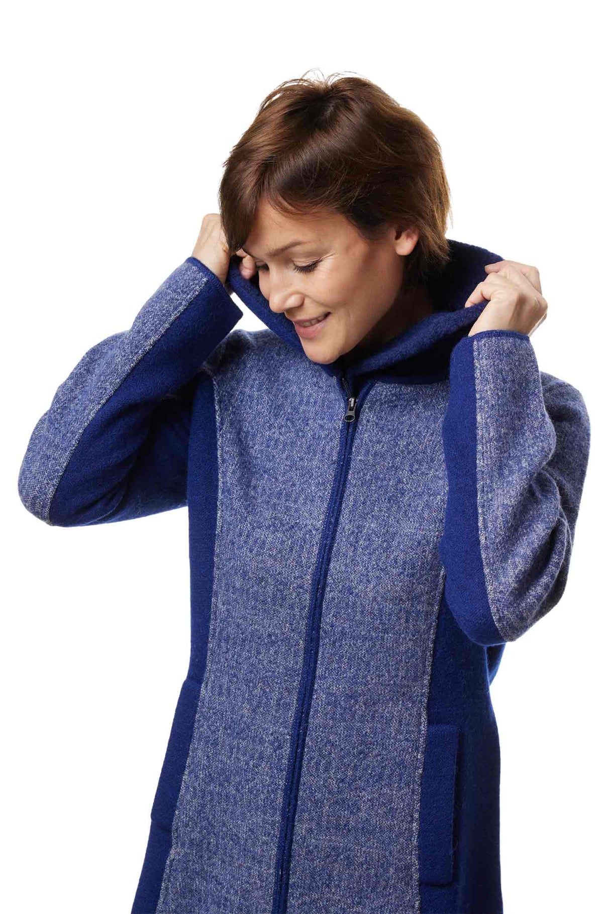 Alpaka Filzjacke MUJAL-blau