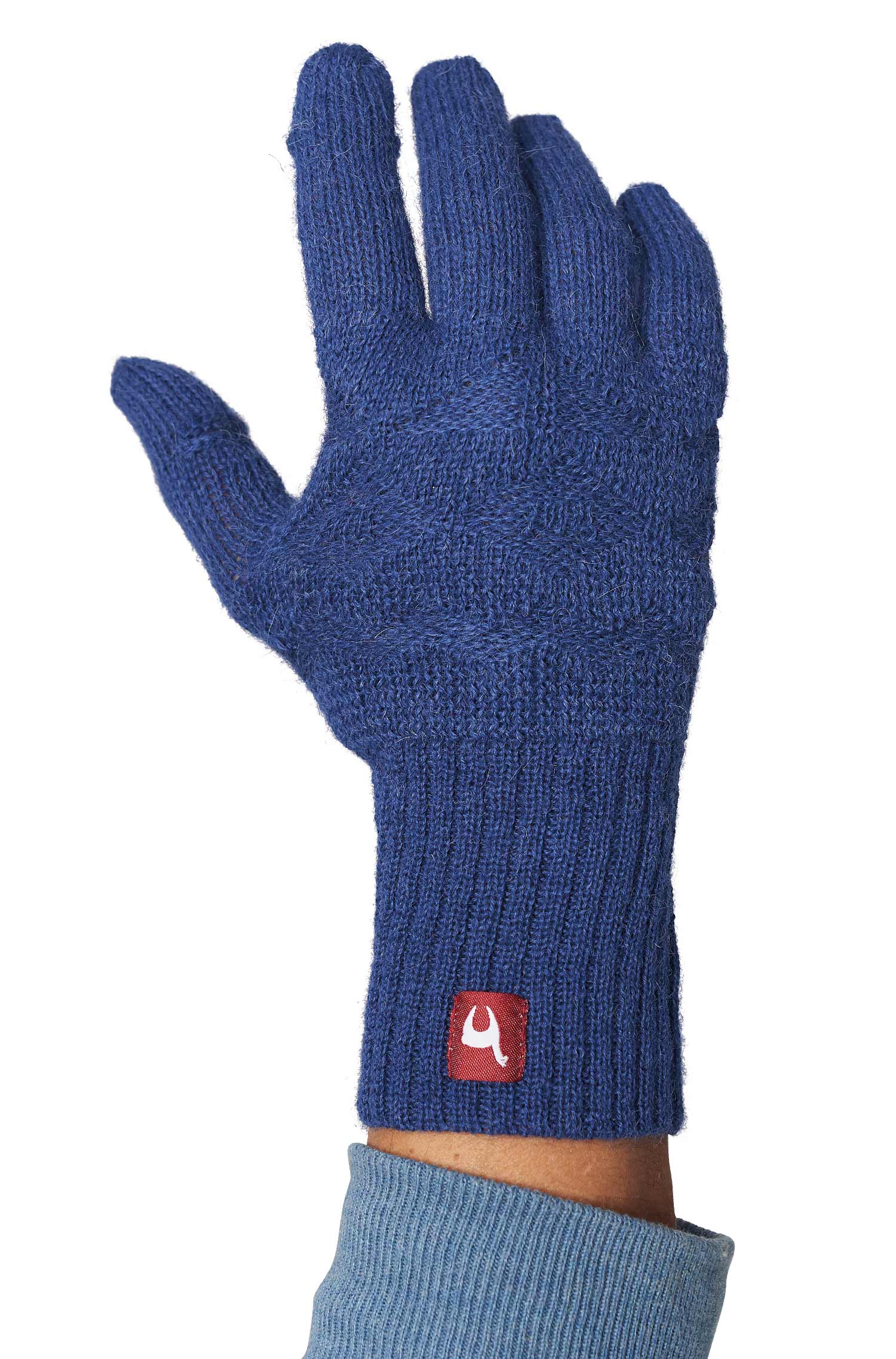 Alpaka Fingerhandschuhe MUJAL aus 100% Baby Alpaka-blau
