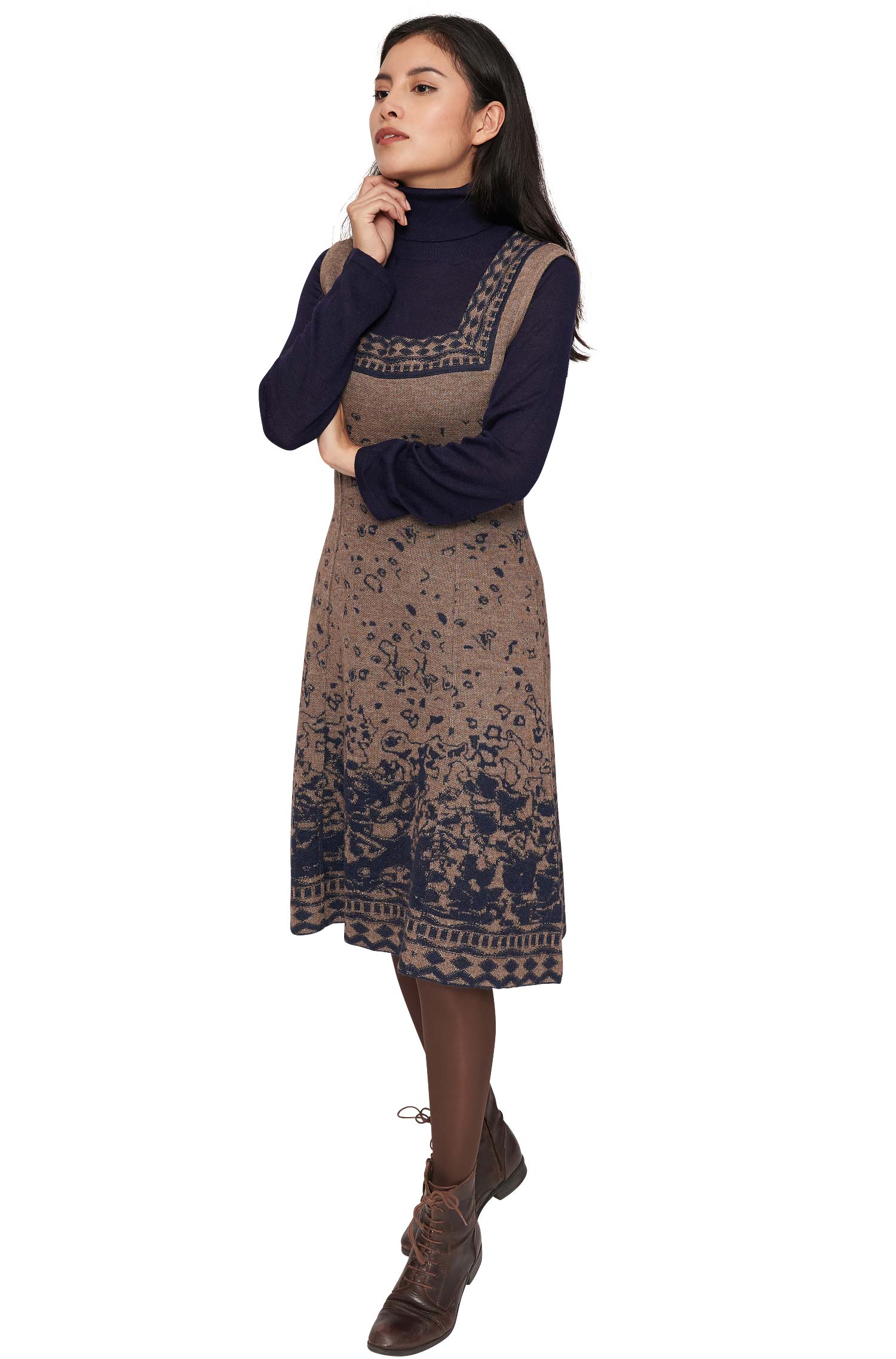 Kleid MAHALA aus 100% Baby Alpaka-multi