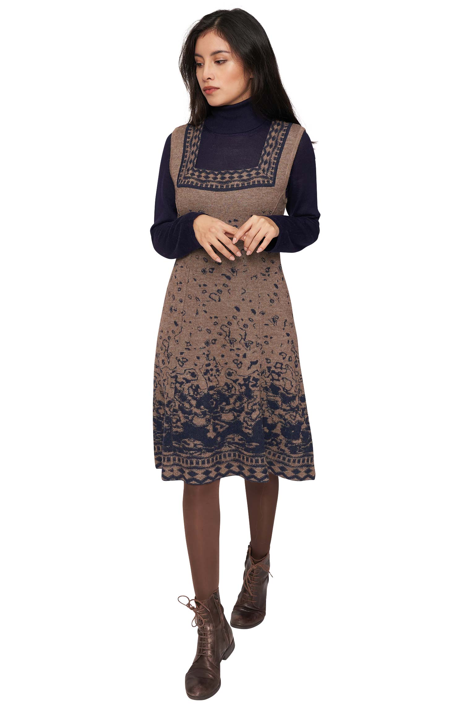 Kleid MAHALA aus 100% Baby Alpaka-multi