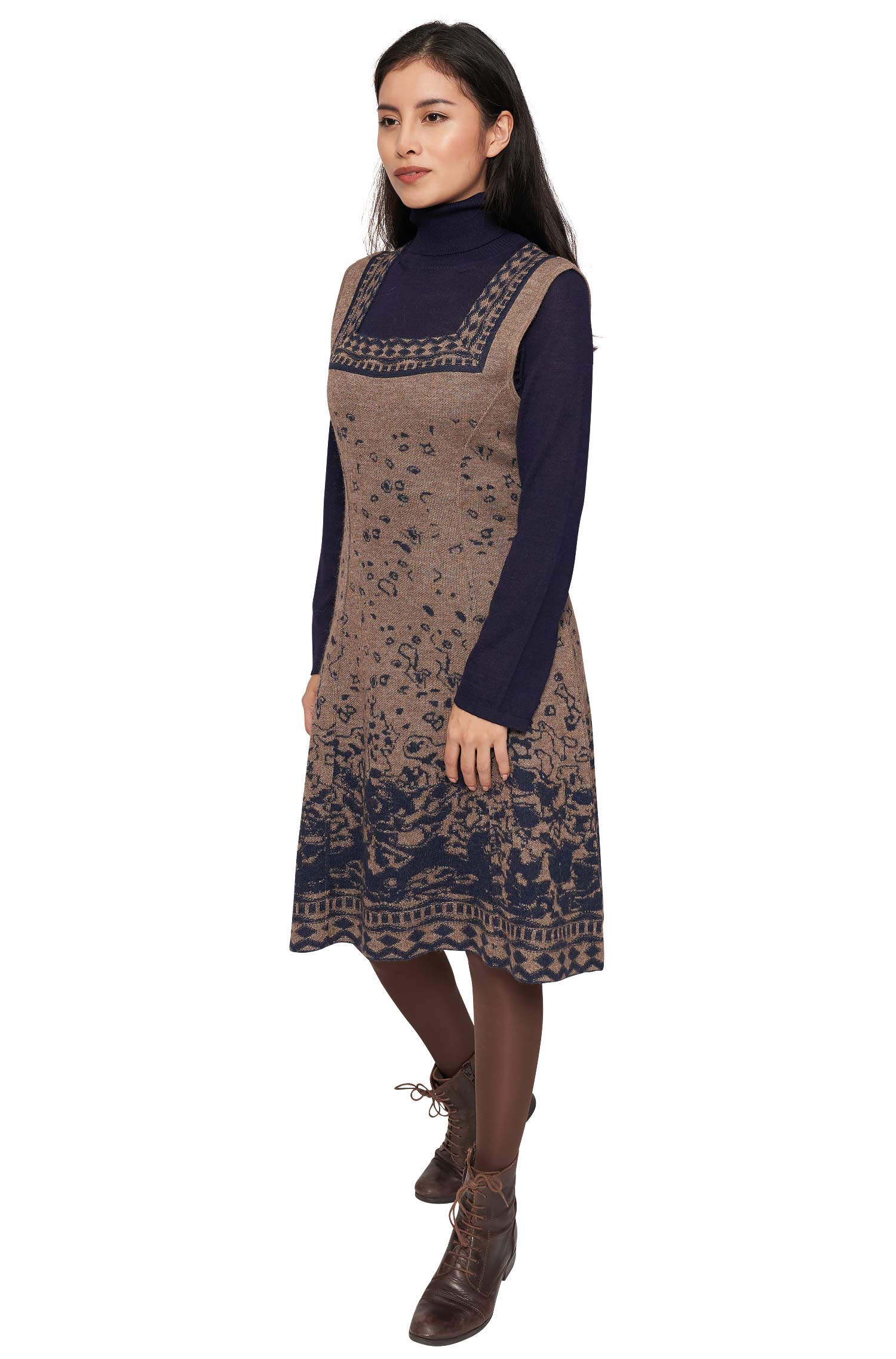 Kleid MAHALA aus 100% Baby Alpaka-multi