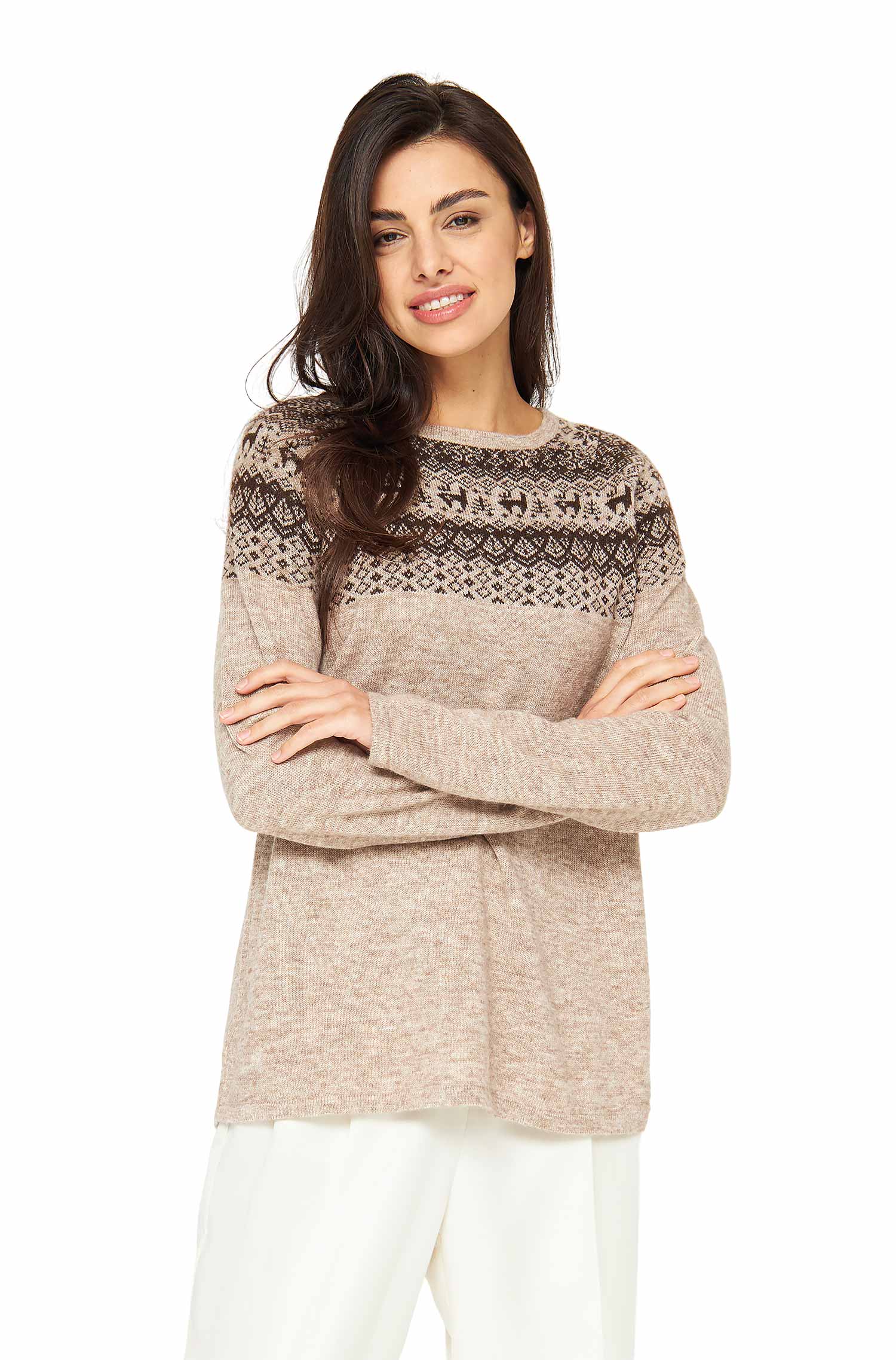 Alpaka Pullover ANDEN aus 100% Baby Alpaka-sand