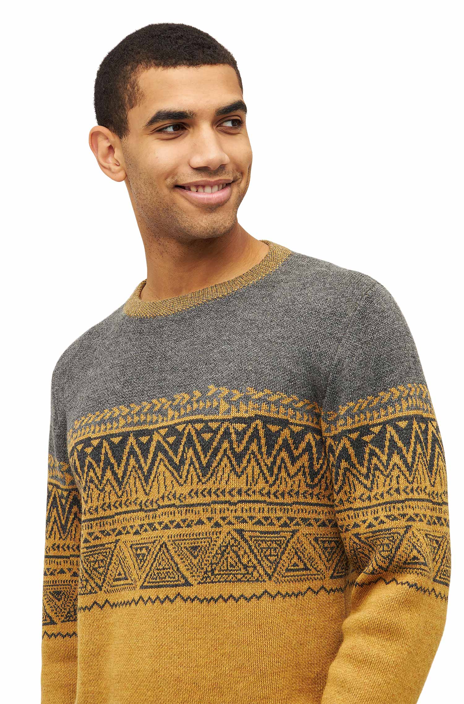 Alpaka Rundhals Pullover GIORGIO aus 100% Baby Alpaka-anthrazit