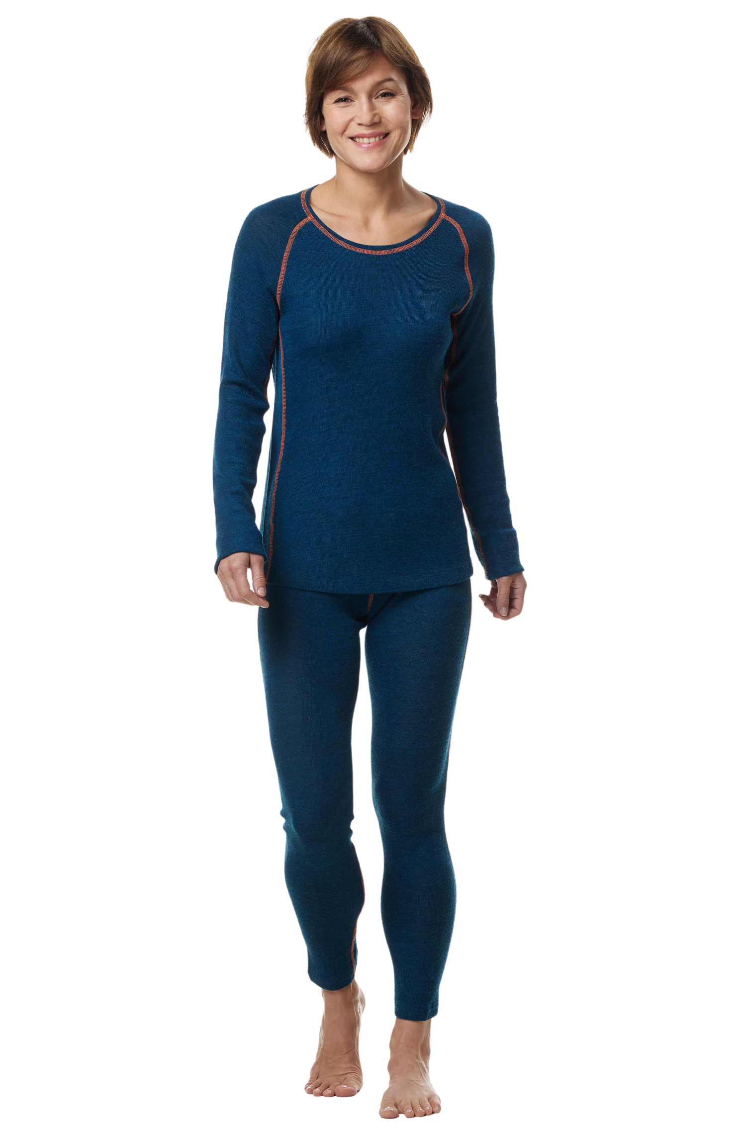 Thermo-Leggins ST. MORITZ für Damen mit Alpaka-Mix-petrol
