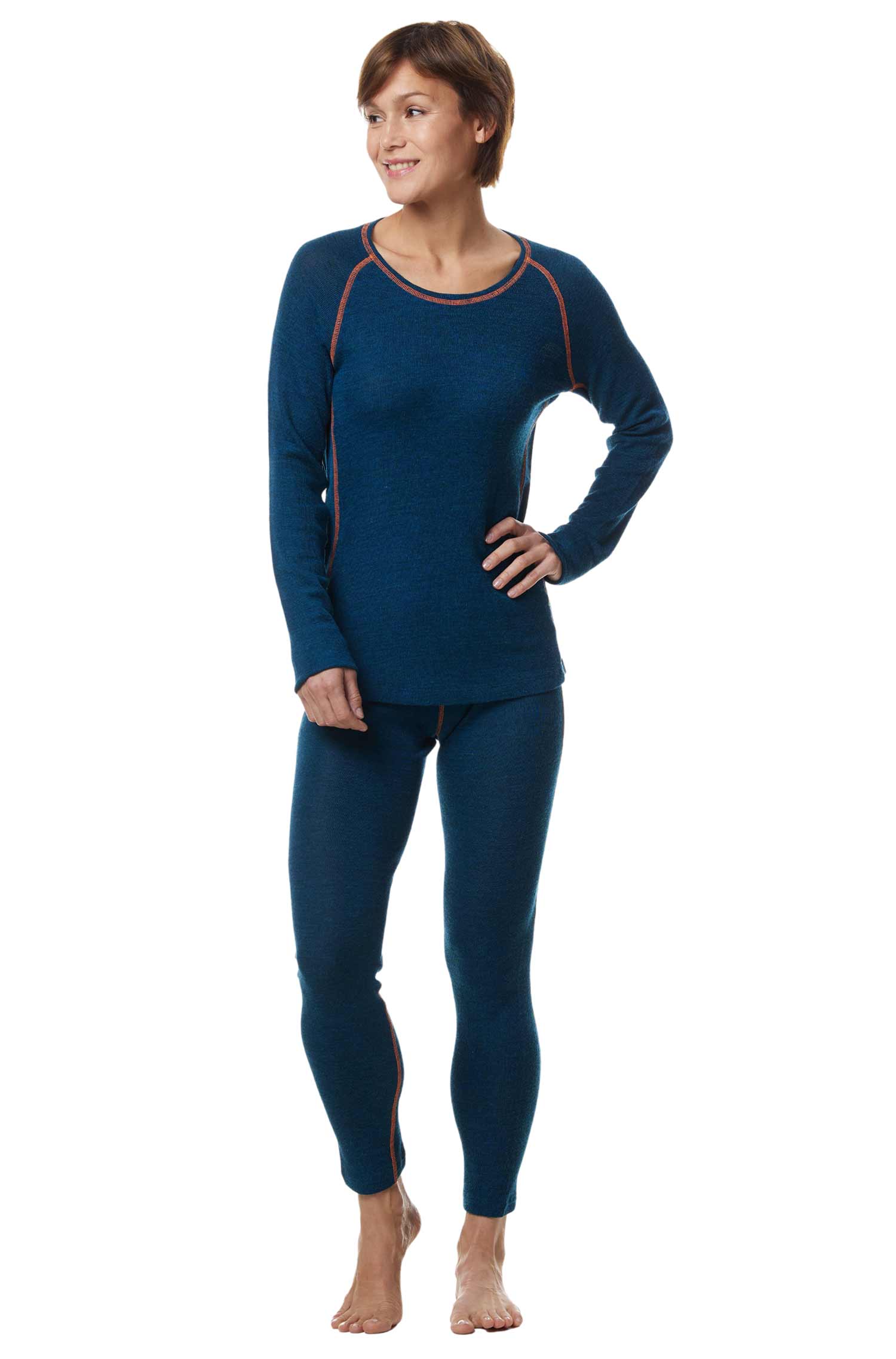Thermo-Leggins ST. MORITZ für Damen mit Alpaka-Mix-petrol