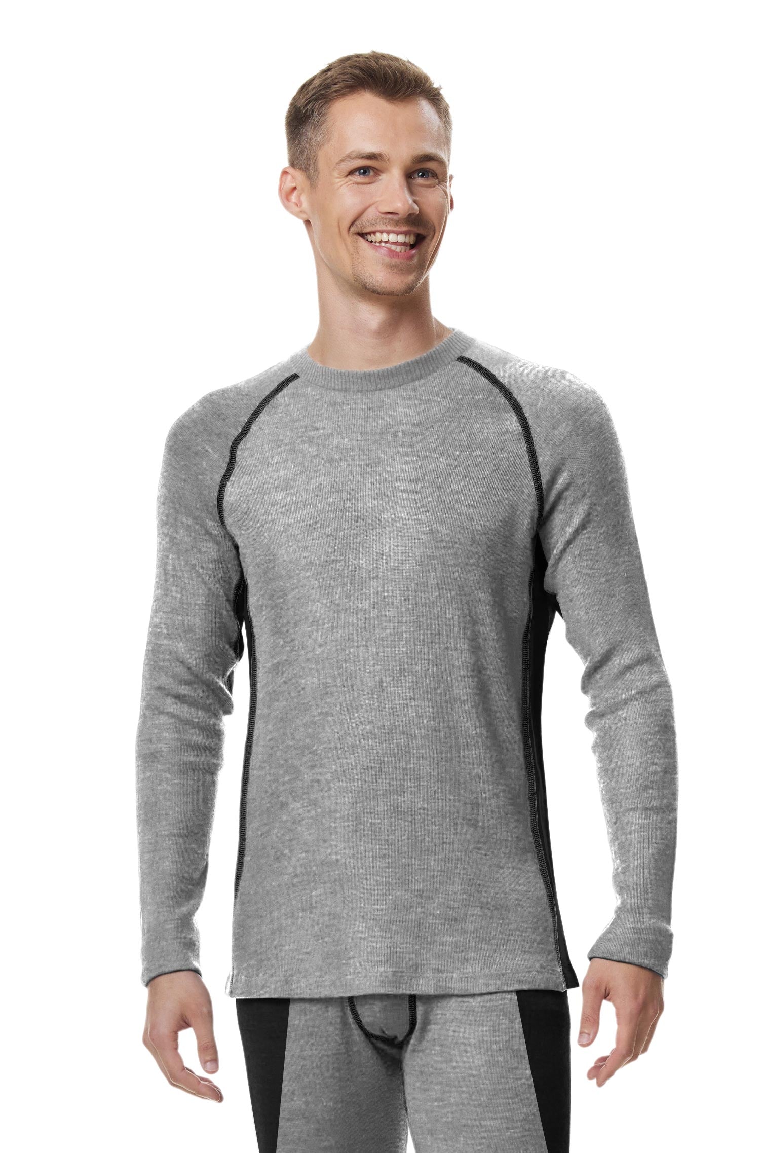 Thermo-Langarm-Shirt ST. MORITZ für Herren mit Alpaka-Mix-grau