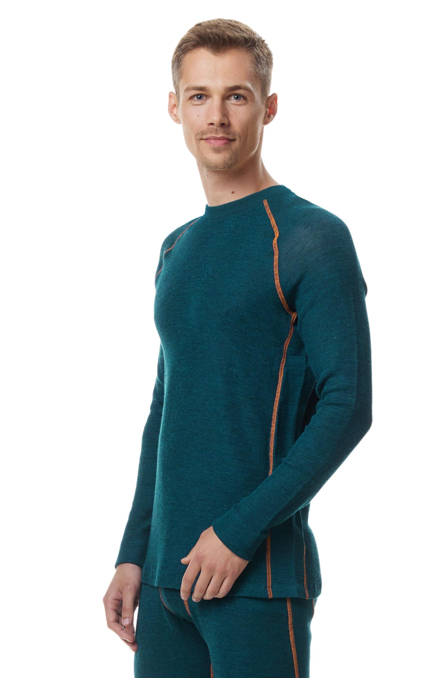 Thermo-Langarm-Shirt ST. MORITZ für Herren mit Alpaka-Mix-petrol