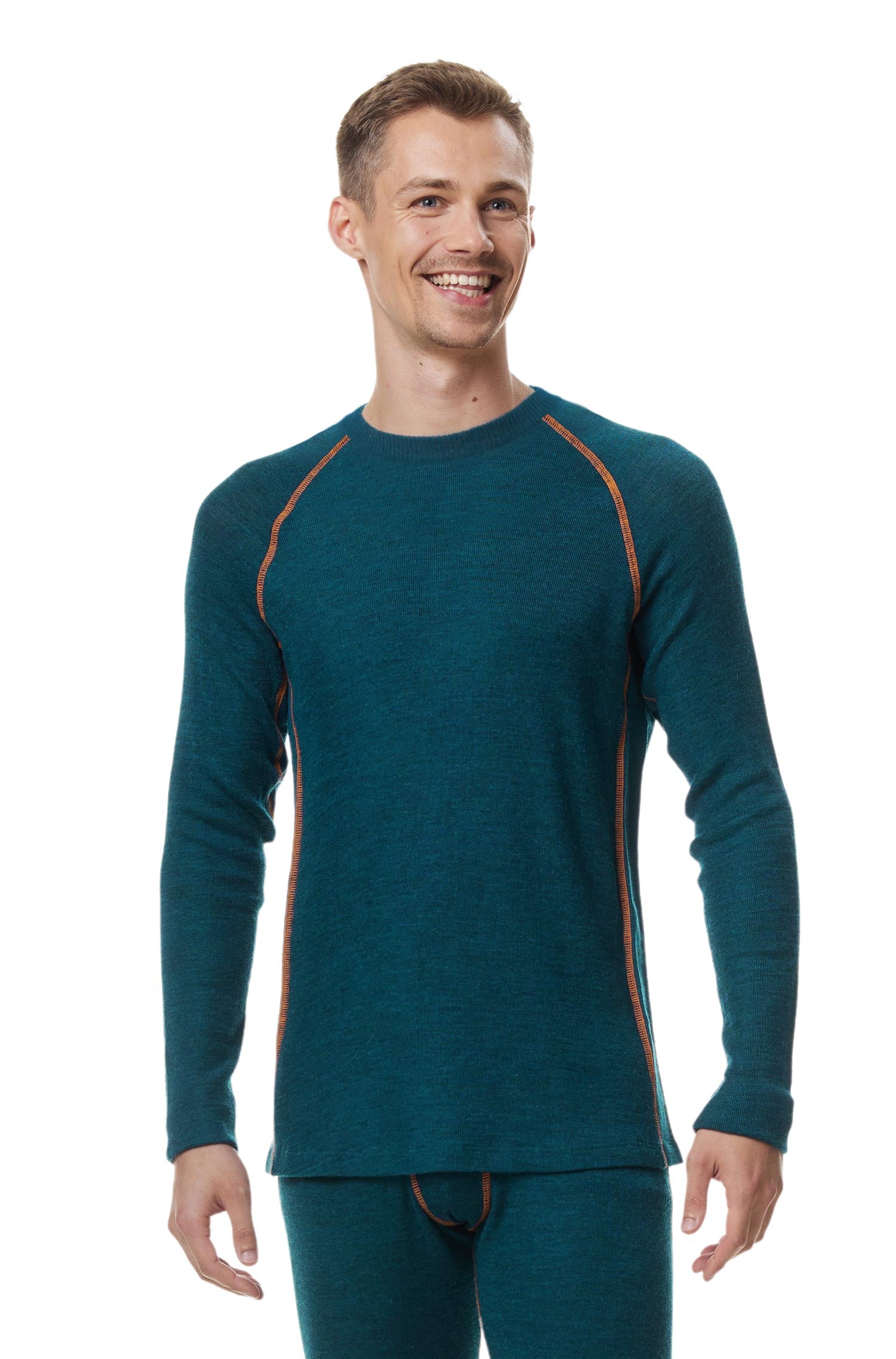 Thermo-Langarm-Shirt ST. MORITZ für Herren mit Alpaka-Mix-petrol
