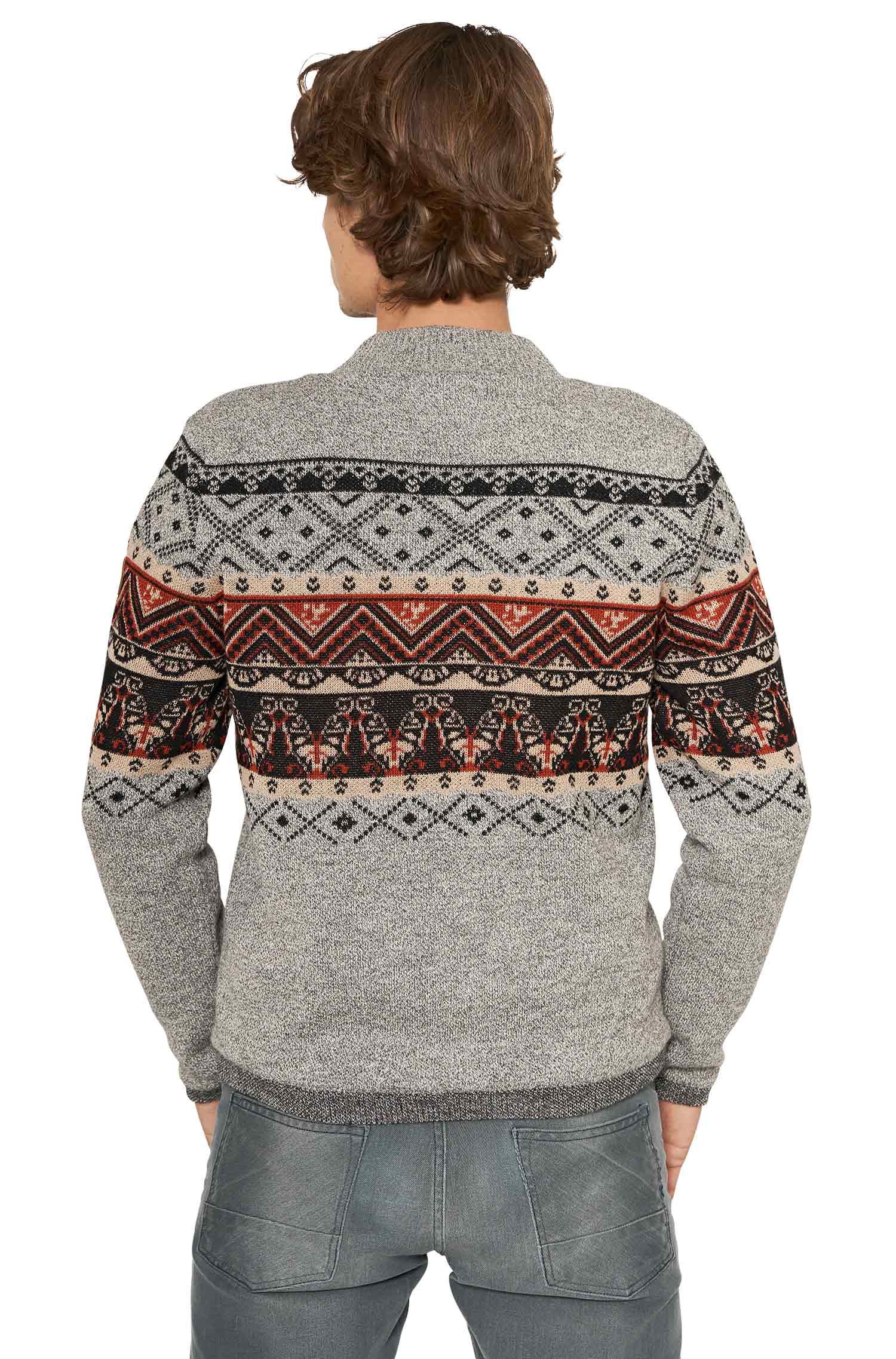 Alpaka Strickjacke FIESTA aus 100% Baby Alpaka-grau