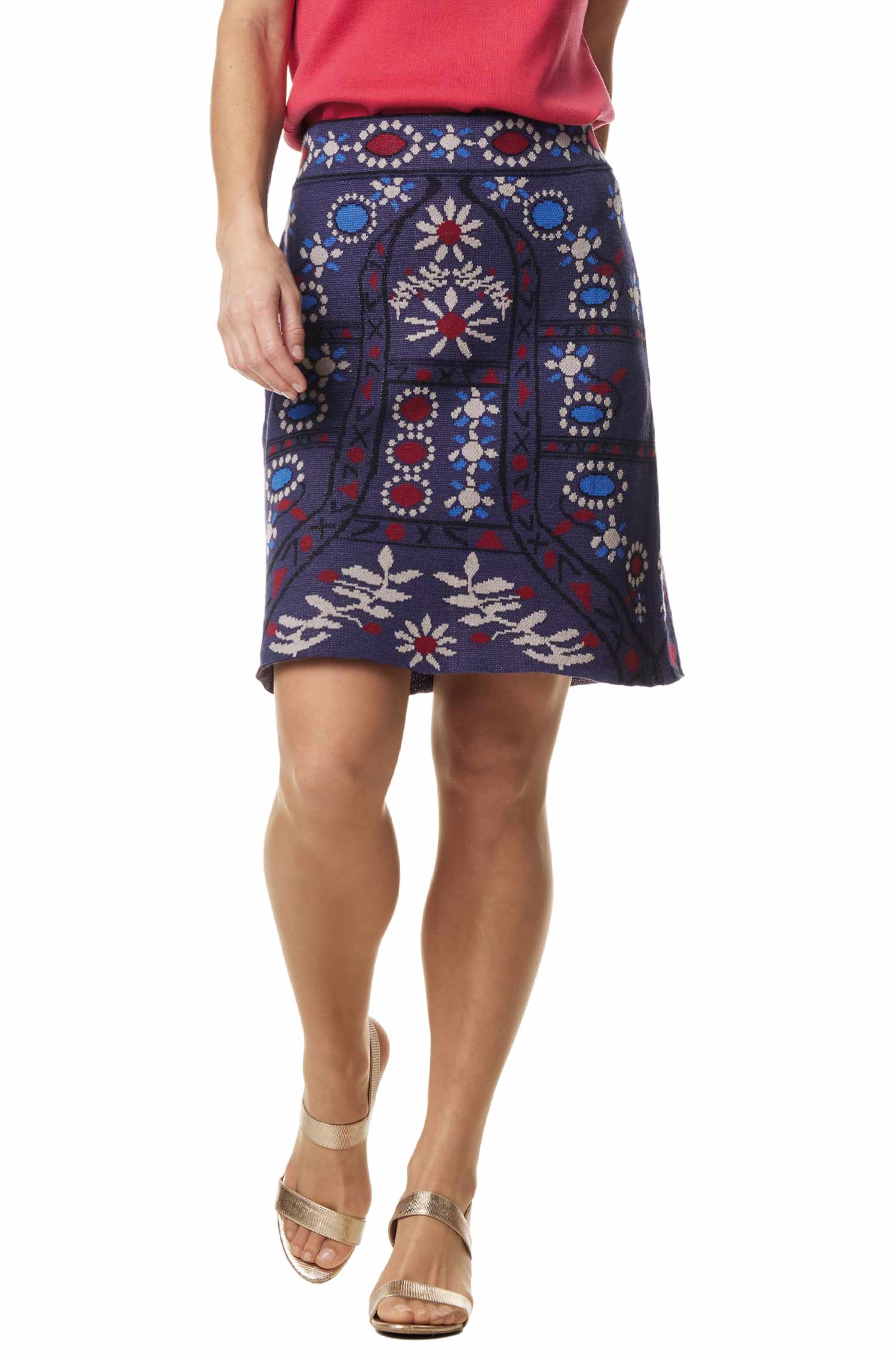 Rock BELLA mit 90% Bio Pima Baumwolle & 10% Royal Alpaka-blau
