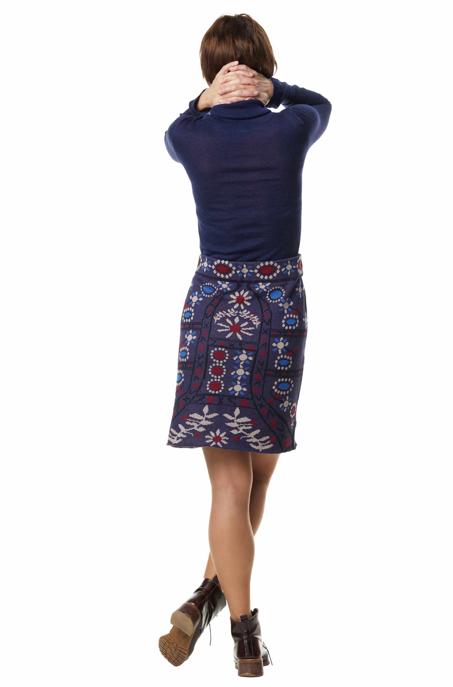 Rock BELLA mit 90% Bio Pima Baumwolle & 10% Royal Alpaka-blau