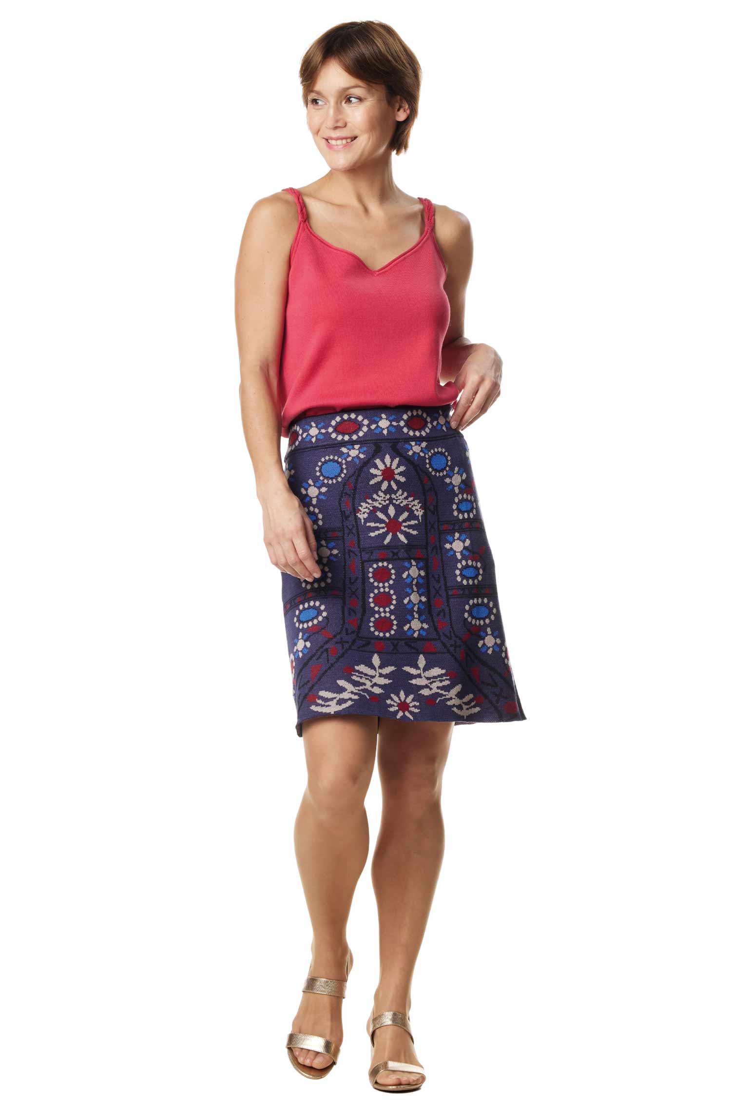 Rock BELLA mit 90% Bio Pima Baumwolle & 10% Royal Alpaka-blau