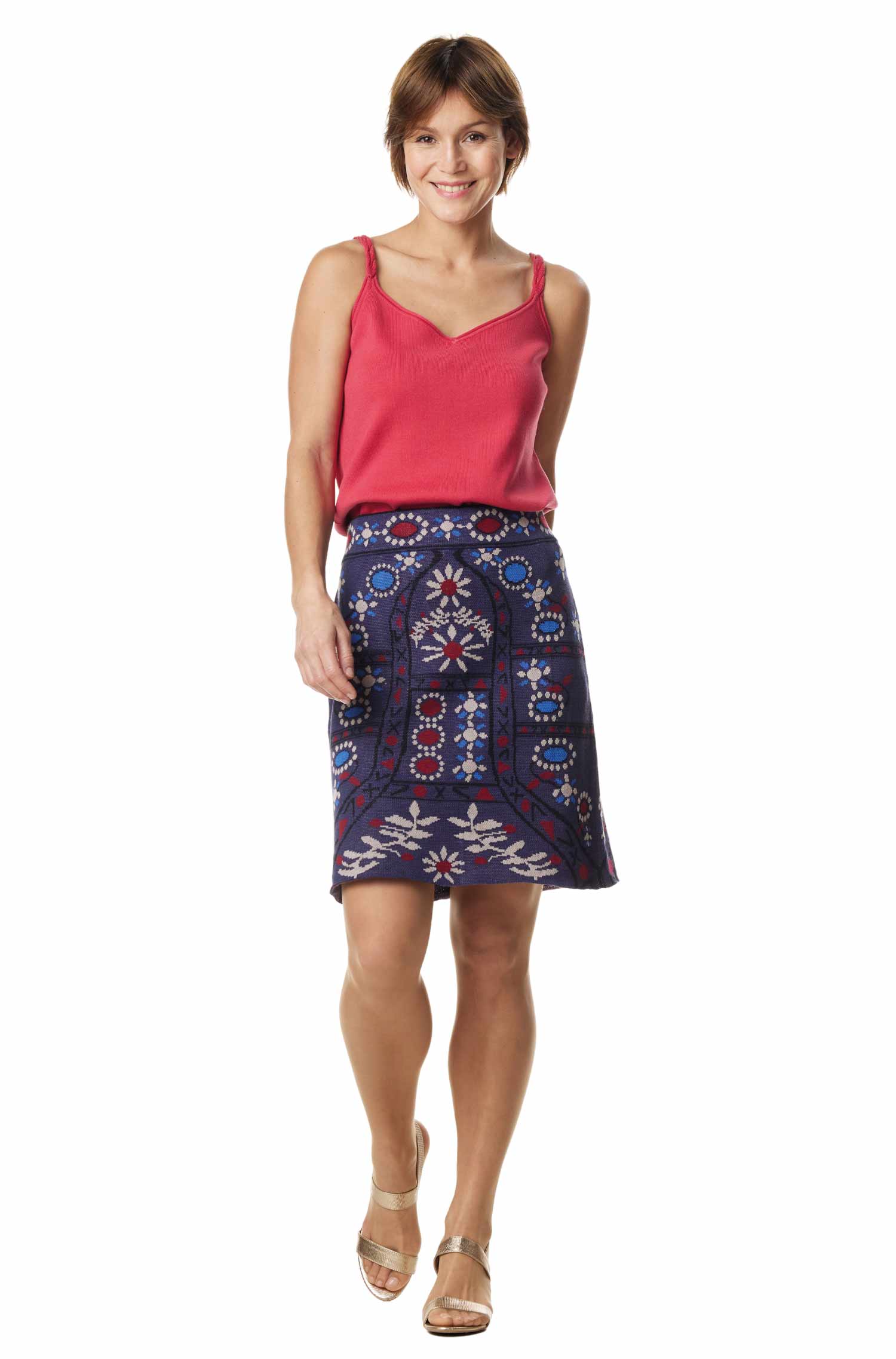 Rock BELLA mit 90% Bio Pima Baumwolle & 10% Royal Alpaka-blau