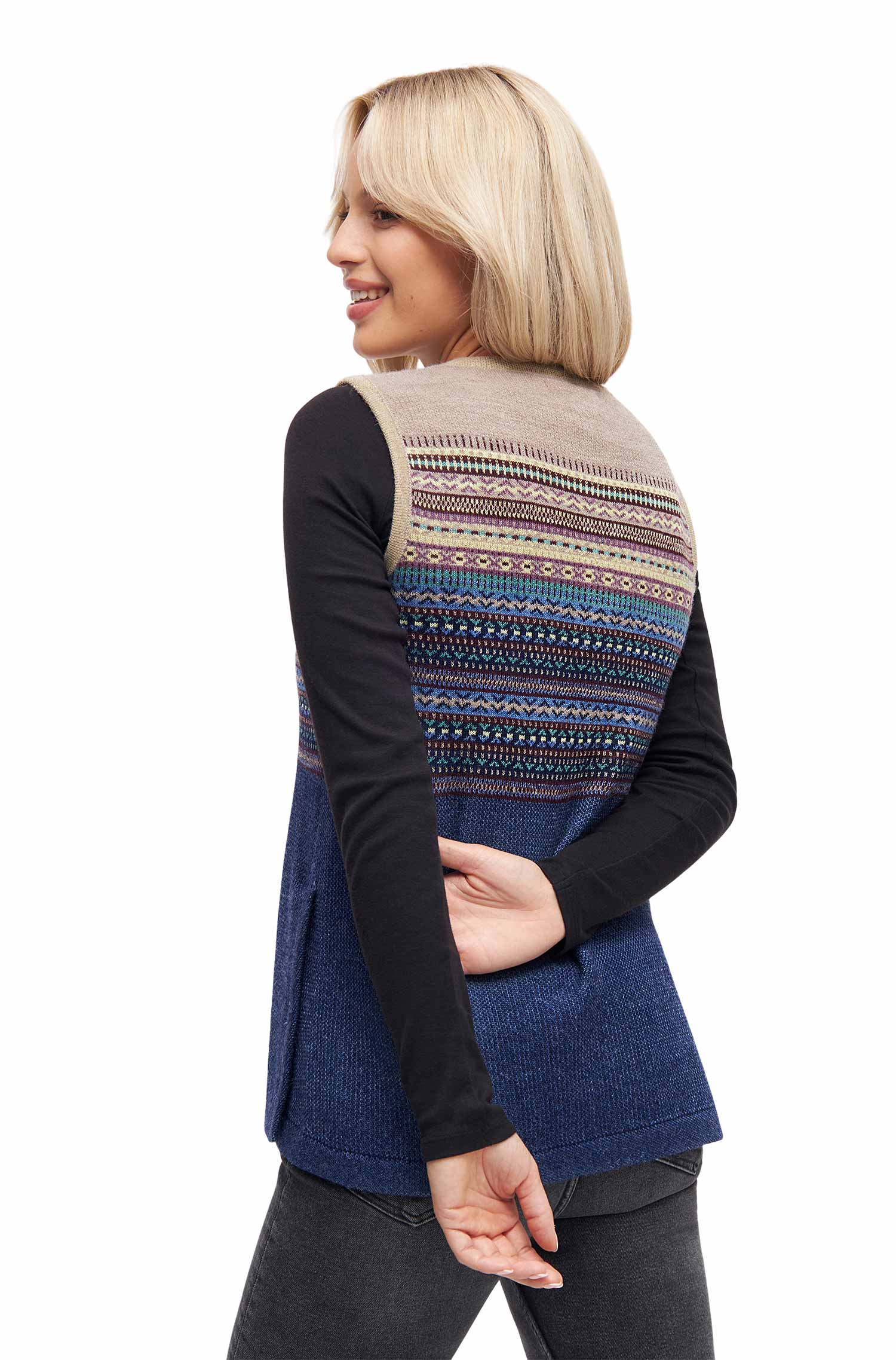 Alpaka Pullunder DILAYA aus 100% Baby Alpaka-multi