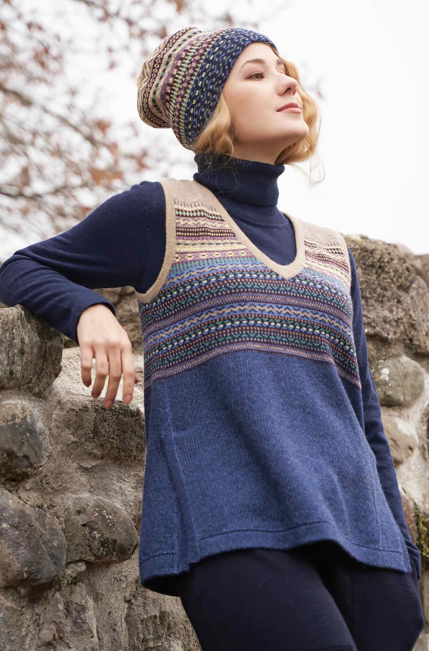 Alpaka Pullunder DILAYA aus 100% Baby Alpaka-multi