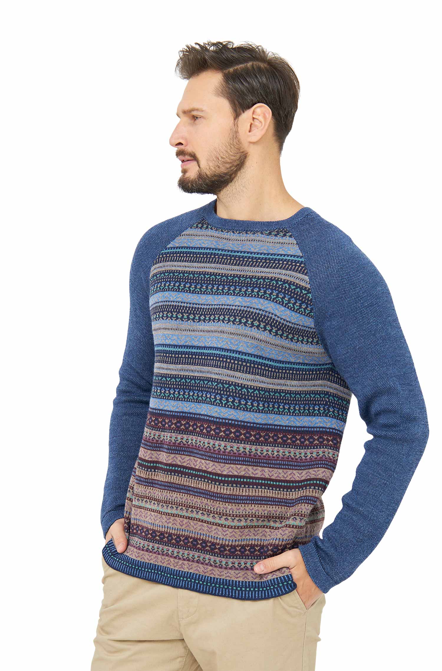 Alpaka Pullover DARIO aus 100% Baby Alpaka-multi