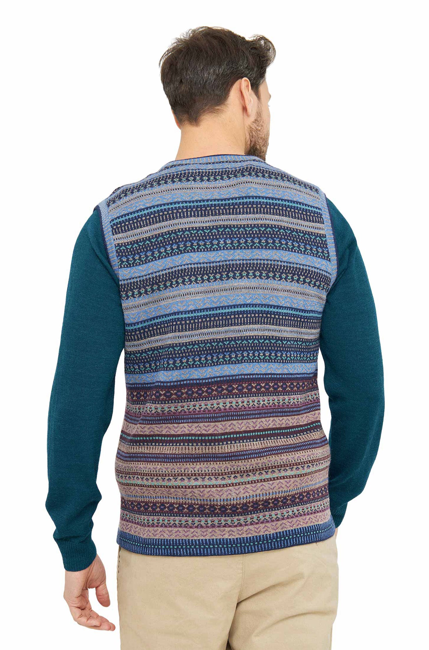 Alpaka Pullunder DARIO aus 100% Baby Alpaka-multi