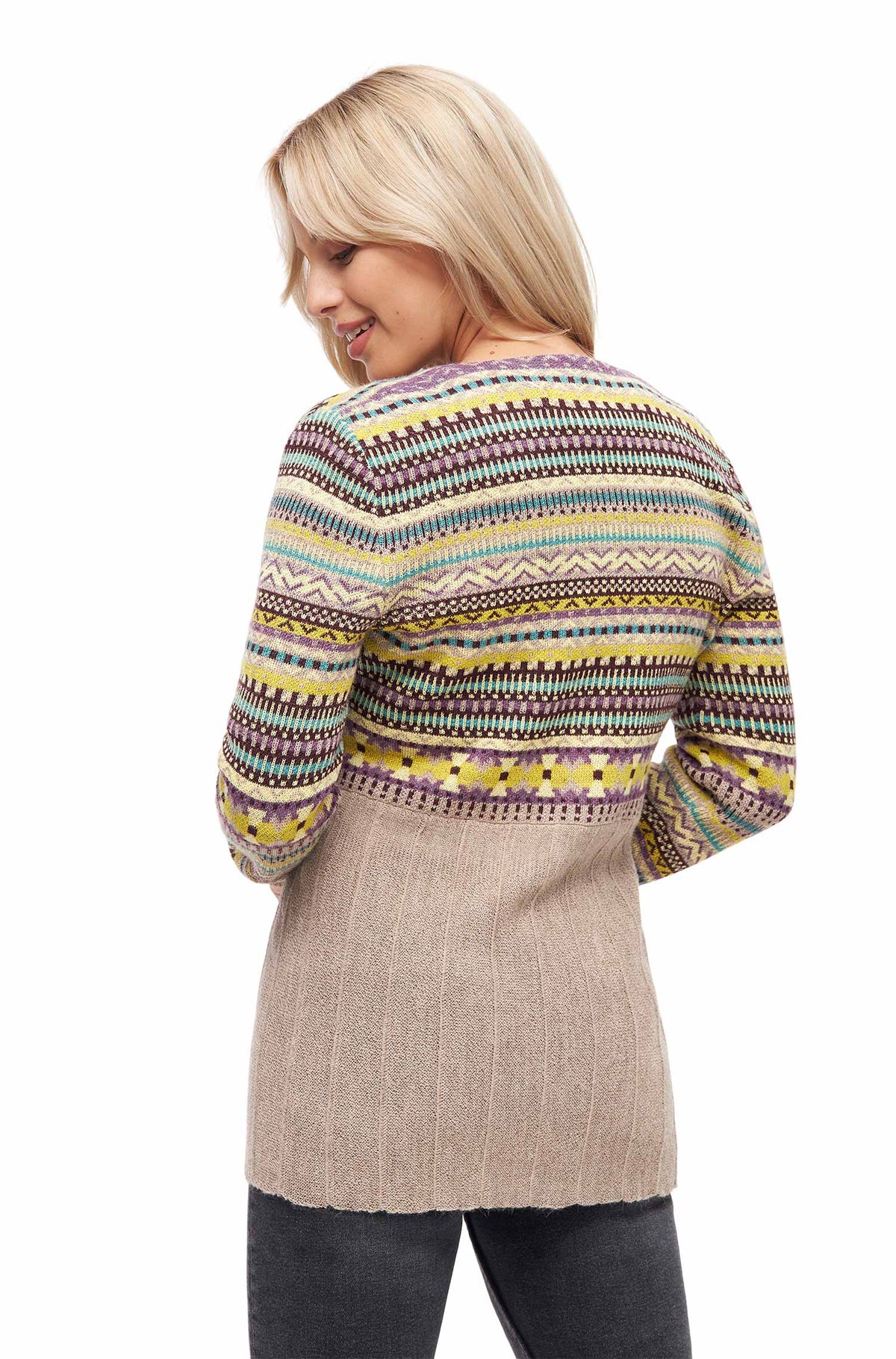Alpaka Strickjacke DILAYA-sand