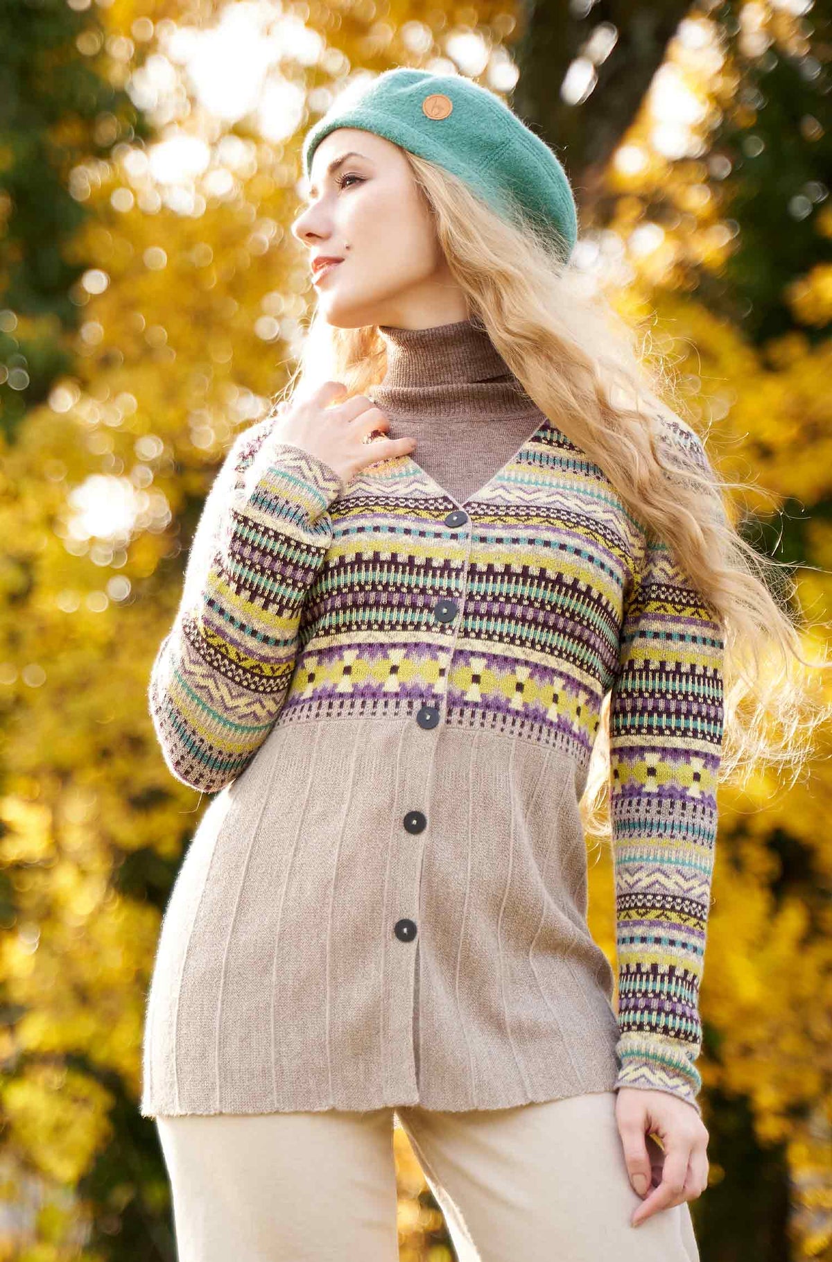 Alpaka Strickjacke DILAYA-sand