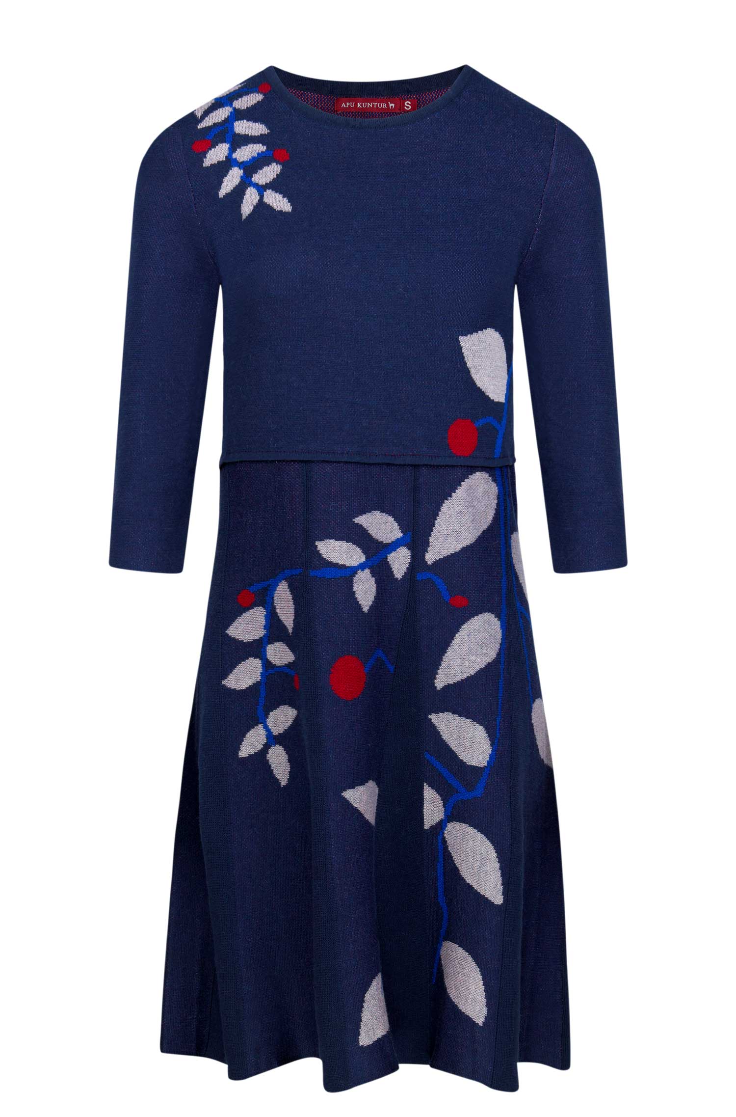 Alpaka Kleid BELLA mit Royal Alpaka-blau