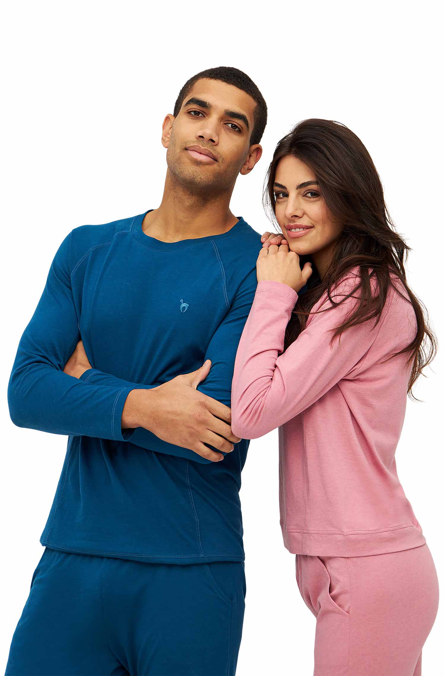 Alpaka Pyjama Herren Oberteil DREAMLINE aus Alpaka-Baumwoll-Mix-midnight blue